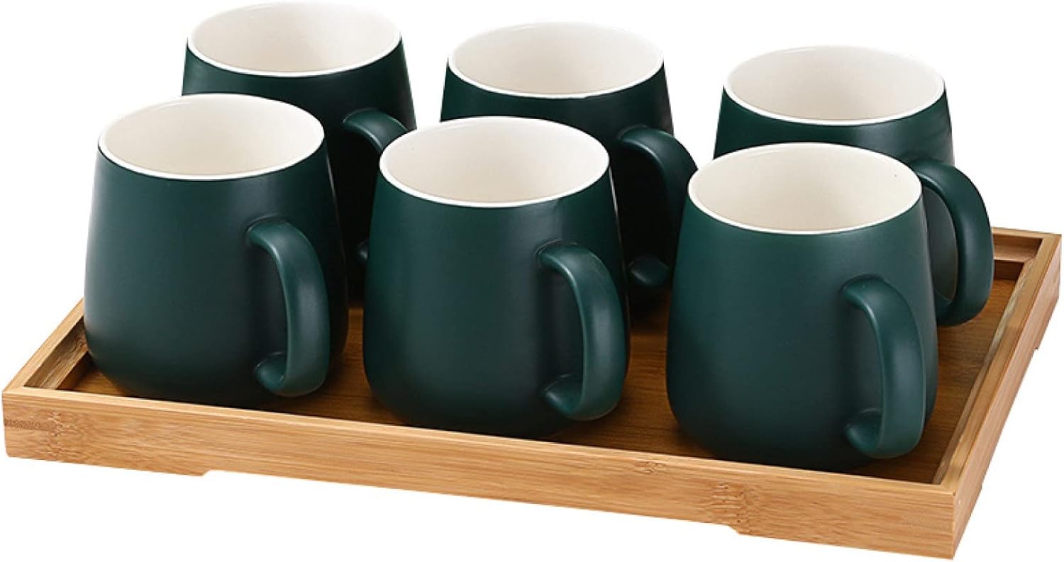 マグカップ 陶器 380ml 7点セット 6客用 無地 クリスマス ギフト カップル ホーム オフィス コーヒーショップ 喫茶店 人気 ご夫婦 結婚記念日 新築祝い 女性 男性 可愛い エスプレッソカ 8,911円