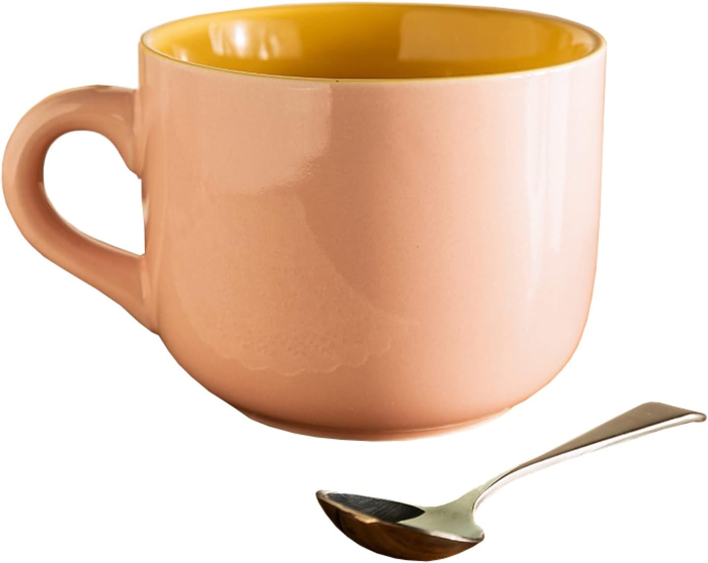 マグカップ 陶器 650ml ピンク スプーン付き クリスマス ギフト カップル ホーム オフィス コーヒーショップ 喫茶店 人気 ご夫婦 結婚記念日 新築祝い 女性 男性 可愛い エスプレッソカップ