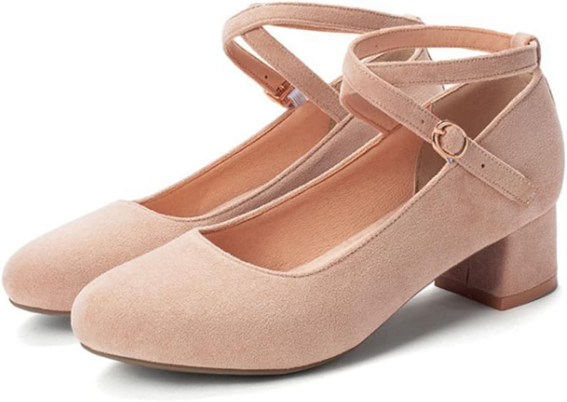 パンプス ストライプ 痛くない 歩きやすい 走れる 楽 ラウンドトゥ 4cmヒール クッション パンプス 脱げない 柔らかい スエード チャンキーヒール 小さいサイズ レディース 太ヒール ローファー｜Libre777