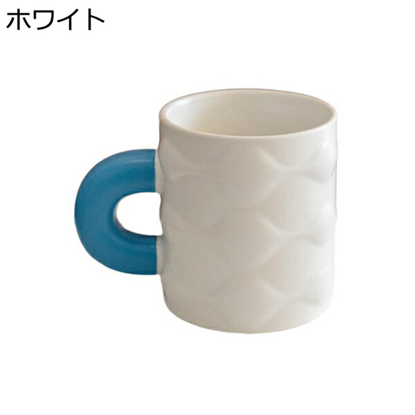 コーヒーカップ マグカップ スプーン付き 大容量 400ml 磁器 電子レンジ・食洗器対応 耐熱 耐冷 洗いやすい ティーカップ 食器 朝食 お茶 牛乳 カップル 誕生日 贈り物 シンプル エンボス加工 ツートンカラー