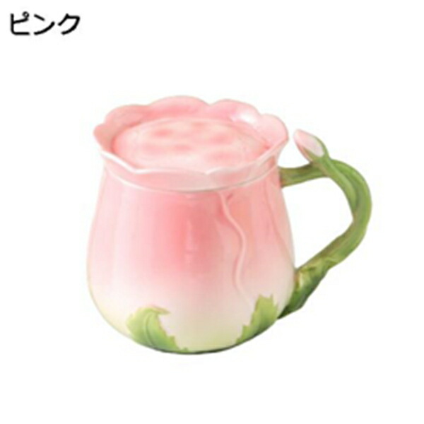 マグカップ 陶器 大きめ コーヒーカップ 400ml 蓋付き 花柄 おしゃれ 紅茶 コーヒー ジュース 牛乳 水カップ カップル 大人 子供 女の子 男の子 可愛い 耐熱 ティーカップ お茶カップ 牛乳カップ
