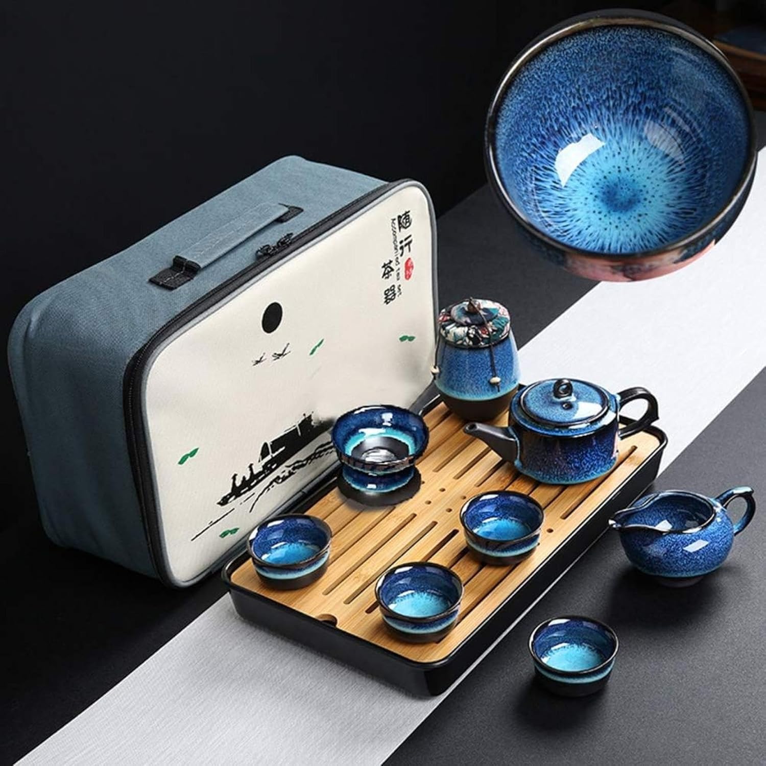 急須 湯呑み 仕かける ティーポット 茶器揃 陶磁茶具仕かける 茶器 茶皿 茶器かわき切る紅茶御盆 茶こし付き添い人 旅する お出かけ用 納める御徒面子付き添い人 和風急須 中国茶器-コーヒー・お茶用品