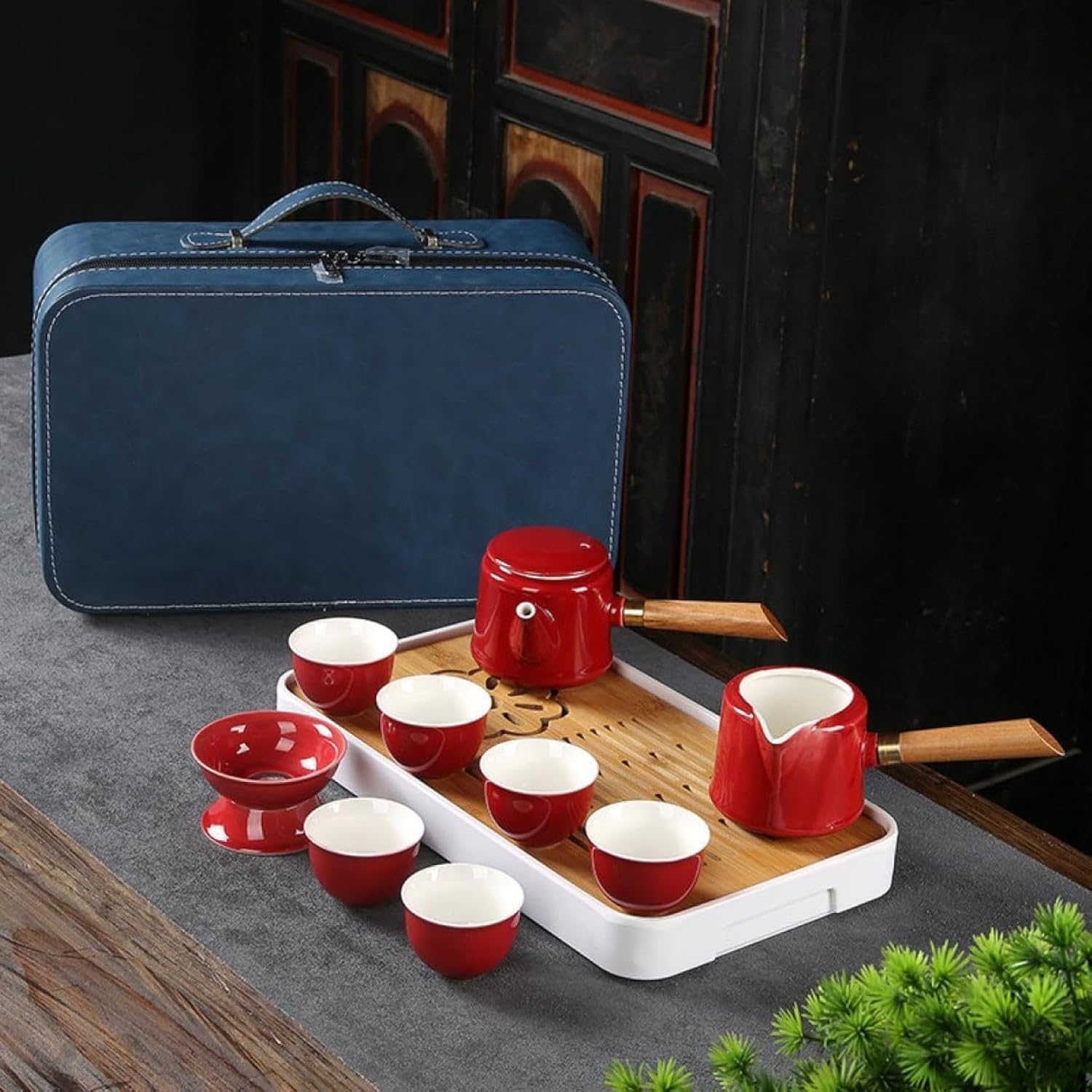 携帯用茶器セット 茶器揃 茶芸 陶器 収納バッグ付き 茶器揃 コンパクト 携帯式 軽量 通勤 お出かけ用茶器セット 旅行や外遊び 帰省 お中元 来客 ギフト 事務室用 茶入 湯呑みセット 急須 アウト|Libre777