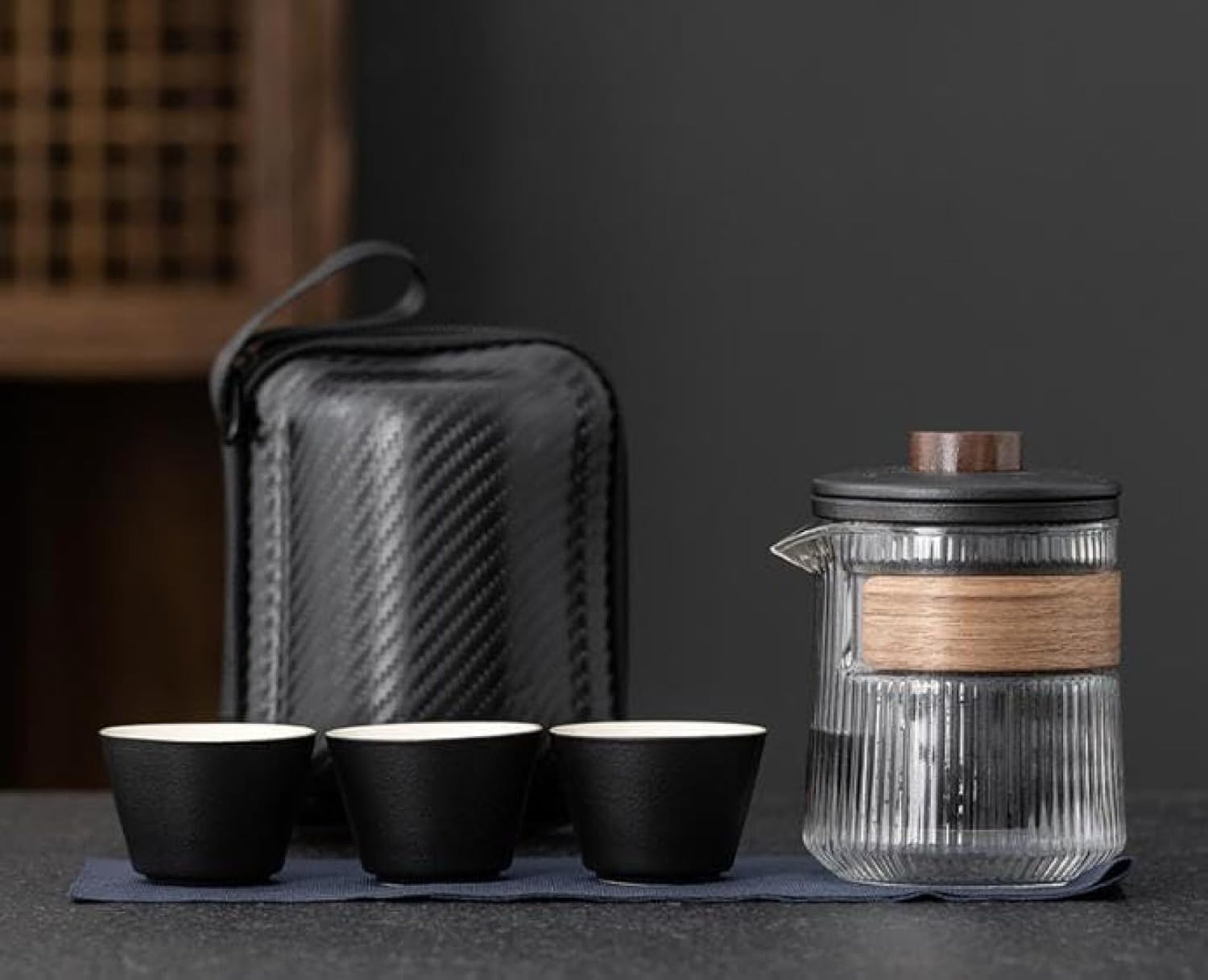 中国茶器セット 茶器セット 台湾茶器セット 旅行ティーセット 携帯用 旅行 収納バッグ付き 陶器 急須 湯呑セット ティーセット 茶器 茶皿 茶器乾燥ティートレー 茶器セット簡単1-3人用携帯 ピクニ｜Libre777 8,285円