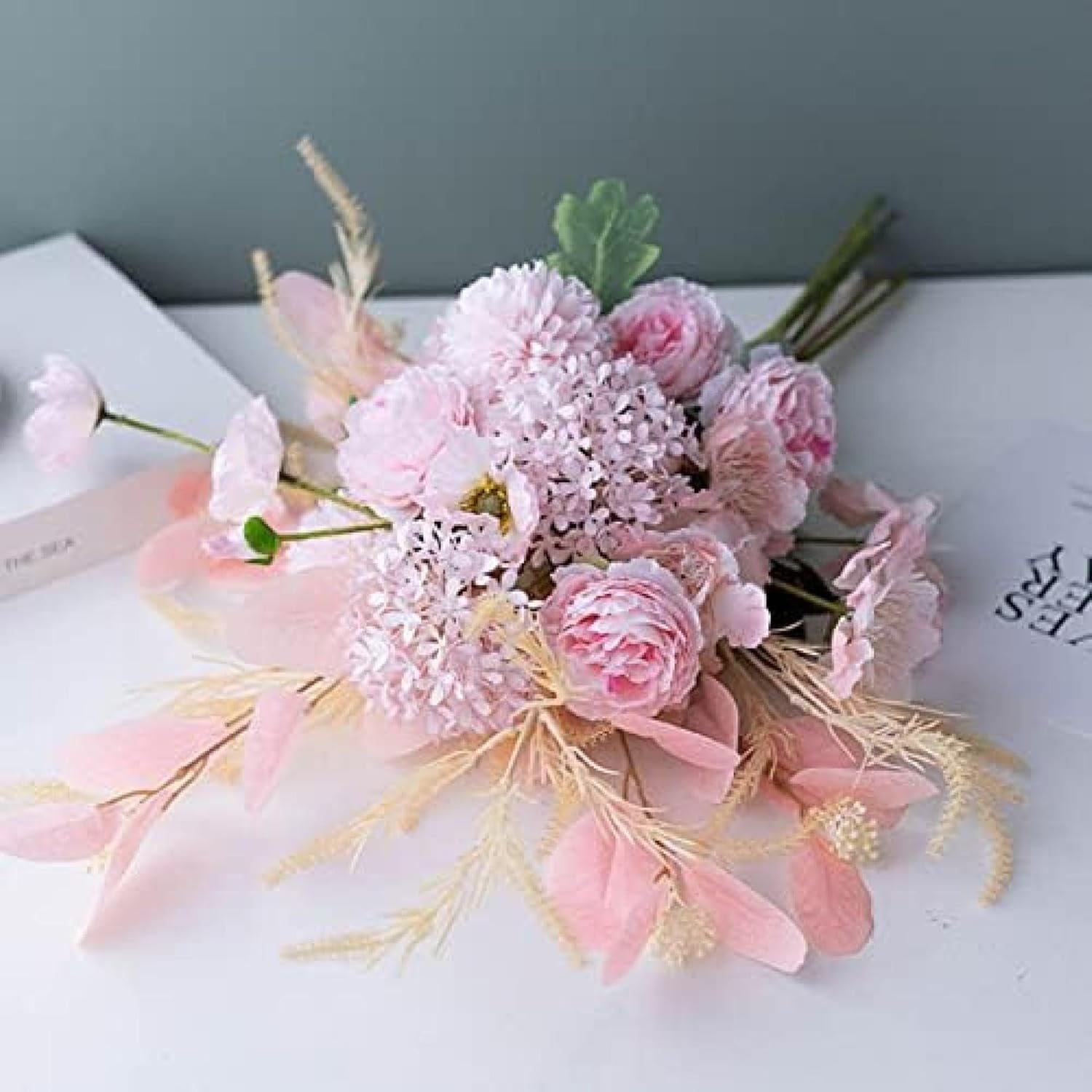 造花 インテリア バラ花束 花瓶付き ピンク オーナメント アートフラワー 北欧風 おしゃれ 転居 誕生日 室内 家、玄関、喫茶店 結婚式 パーティー 飾り プレゼント｜Libre777