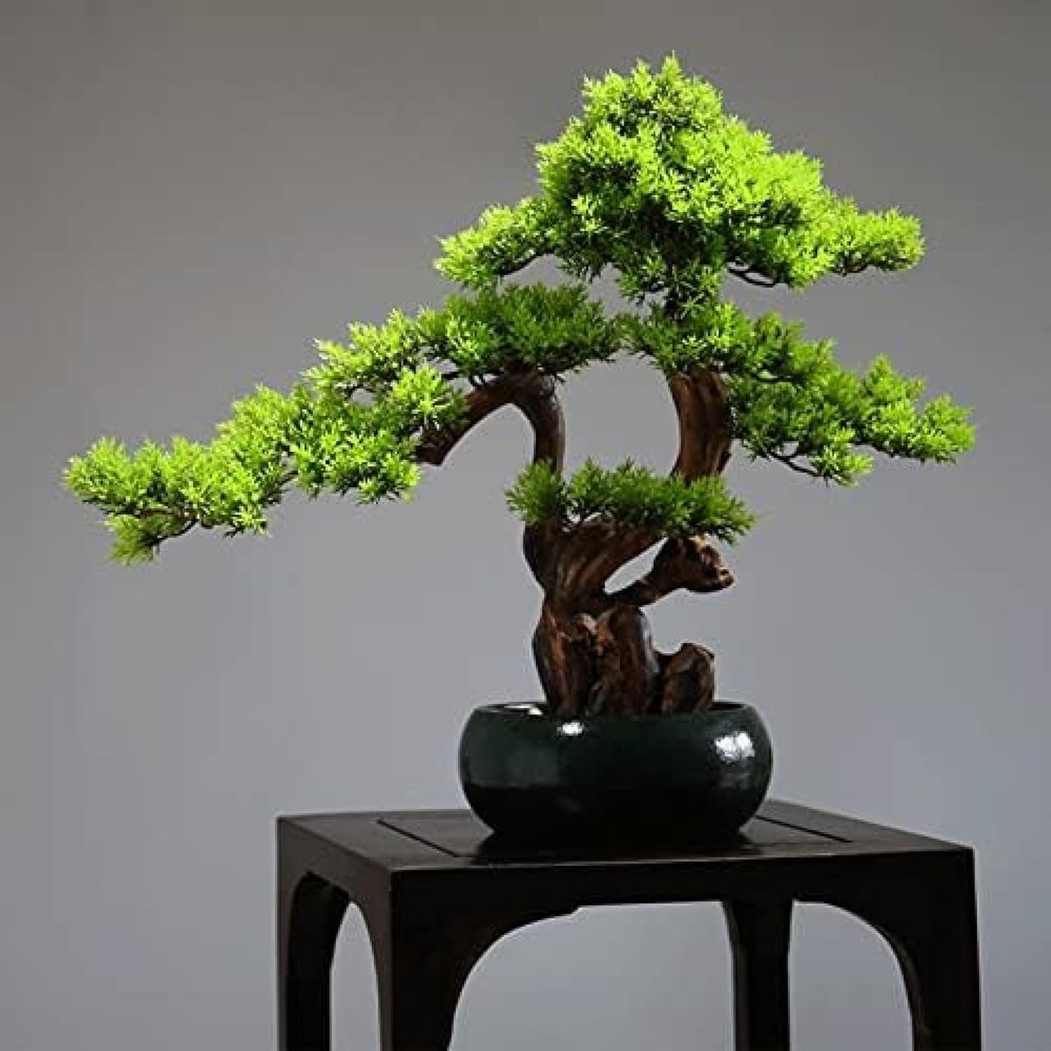 人工樹木 人工植物盆栽鉢植えの植物、自宅の装飾デスクトップの陳列台の装飾のための小型シミュレーション松の木の鉢植えの植物 人工観葉植物