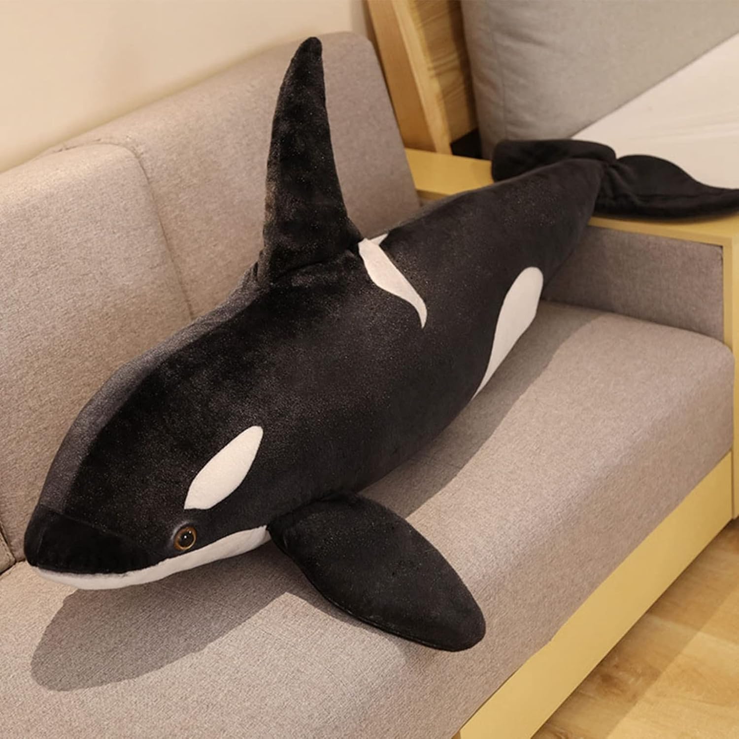 クジラ　ぬいぐるみ　抱きぐるみ　可愛い　黒　特大　大きい　50cm-130cm　韓国　柔らかい　癒し系　清潔　安全　彼氏　ギフト　萌え　枕　お誕生日プレゼント　かわいい　縫い包み　置物｜Libre777