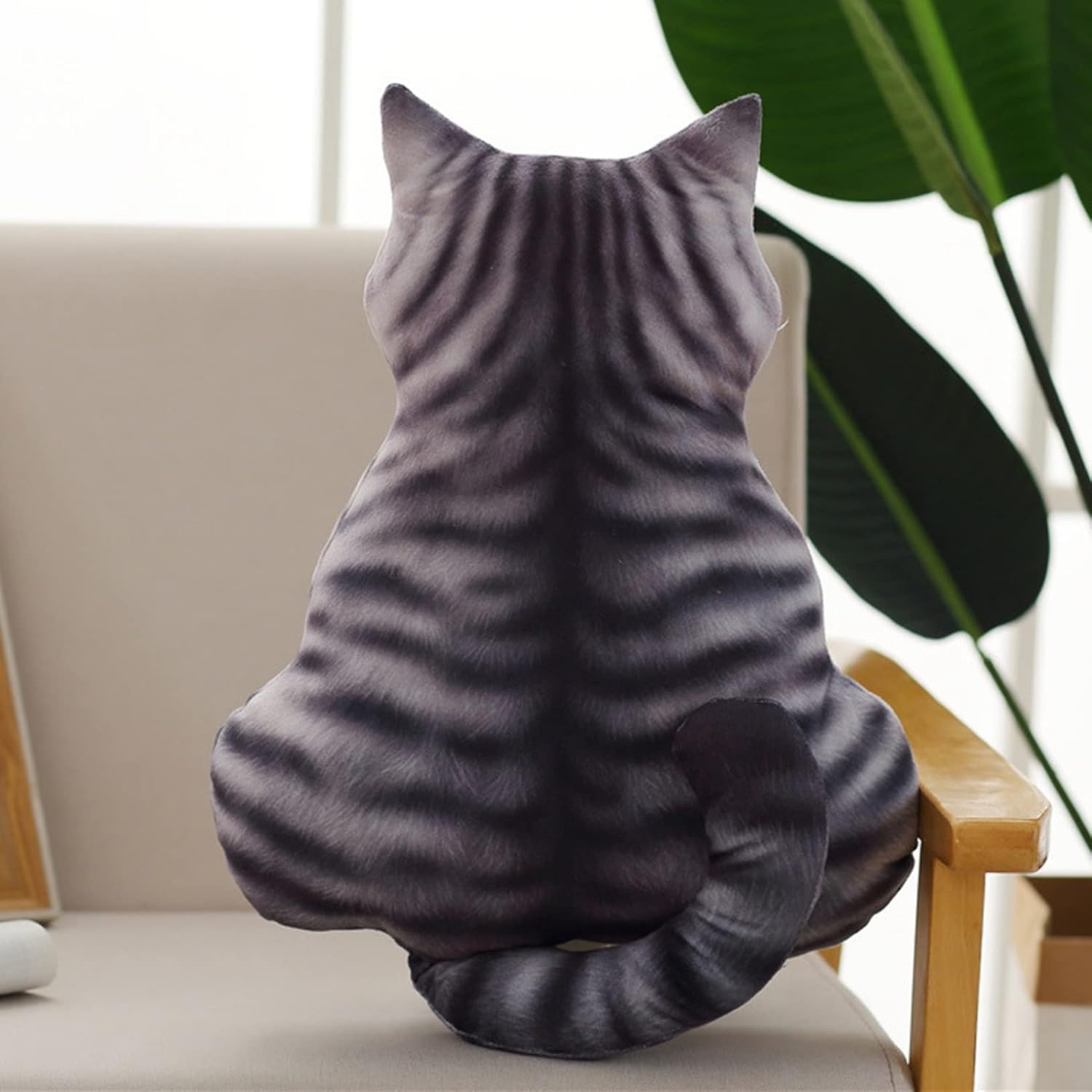 猫抱き枕 ぬいぐるみ クッション 51cm かわいい 猫 リアル ネコ後ろ姿 動物クッション 添い寝枕 店飾り 飾り プレゼント ギフト 誕生日 贈り物 お祝い｜Libre777
