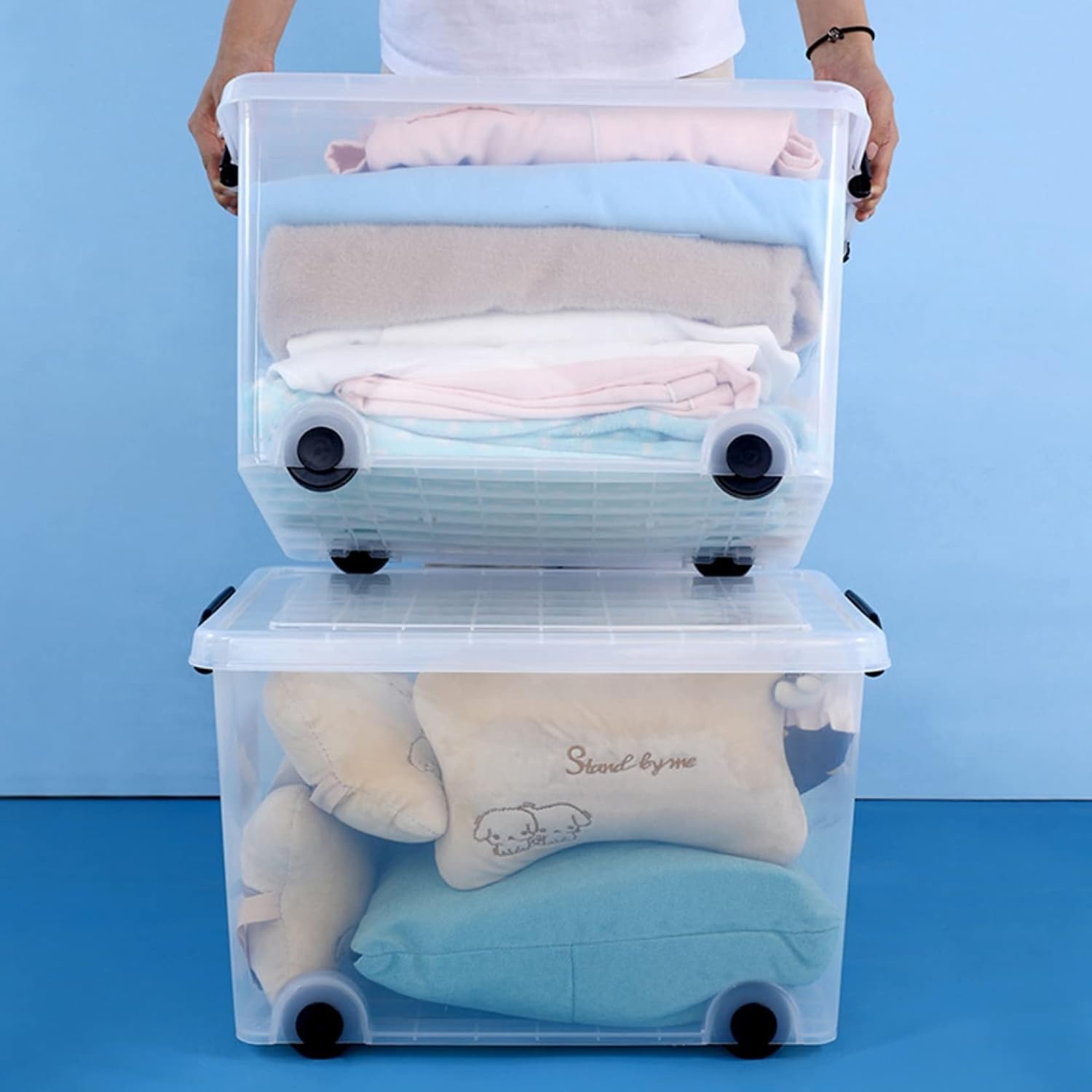 納める入れもの 敷き布団用 お召しもの用 可塑性物質 66x47x39糎 全３大きさ 白いこと 澄み切った 大電気容量 持ちかこい女 底に一巻きがある 取り片付ける 片づけ 引っ越し 衣替え アウトドア納める ぬいぐるみ納める