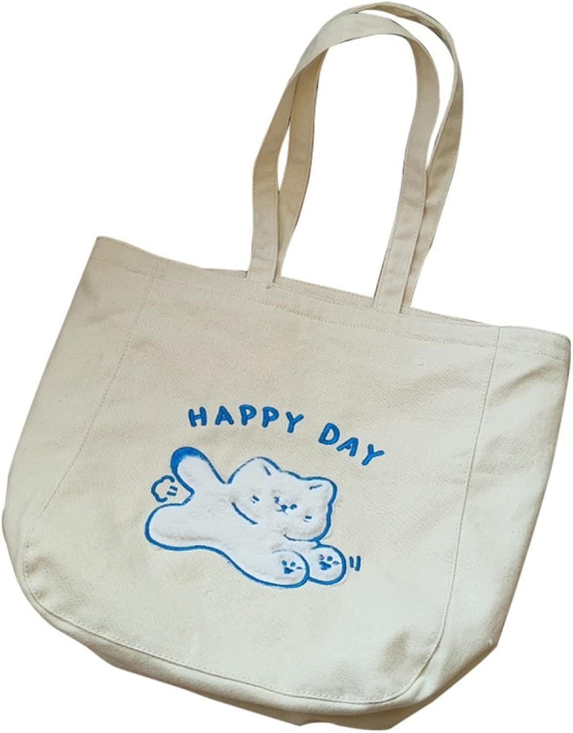 トートバッグ 馬鹿でかい 30x35糎 可愛らしい うさぎ ベア 猫柄 刺しゅう 今めかしい 教え子 通学 手提げ 肩かけ 軽さ 朦々たる 生まれ落ちる日差し上げ物 韓国風 校庭御徒面子 エコ御徒面子
