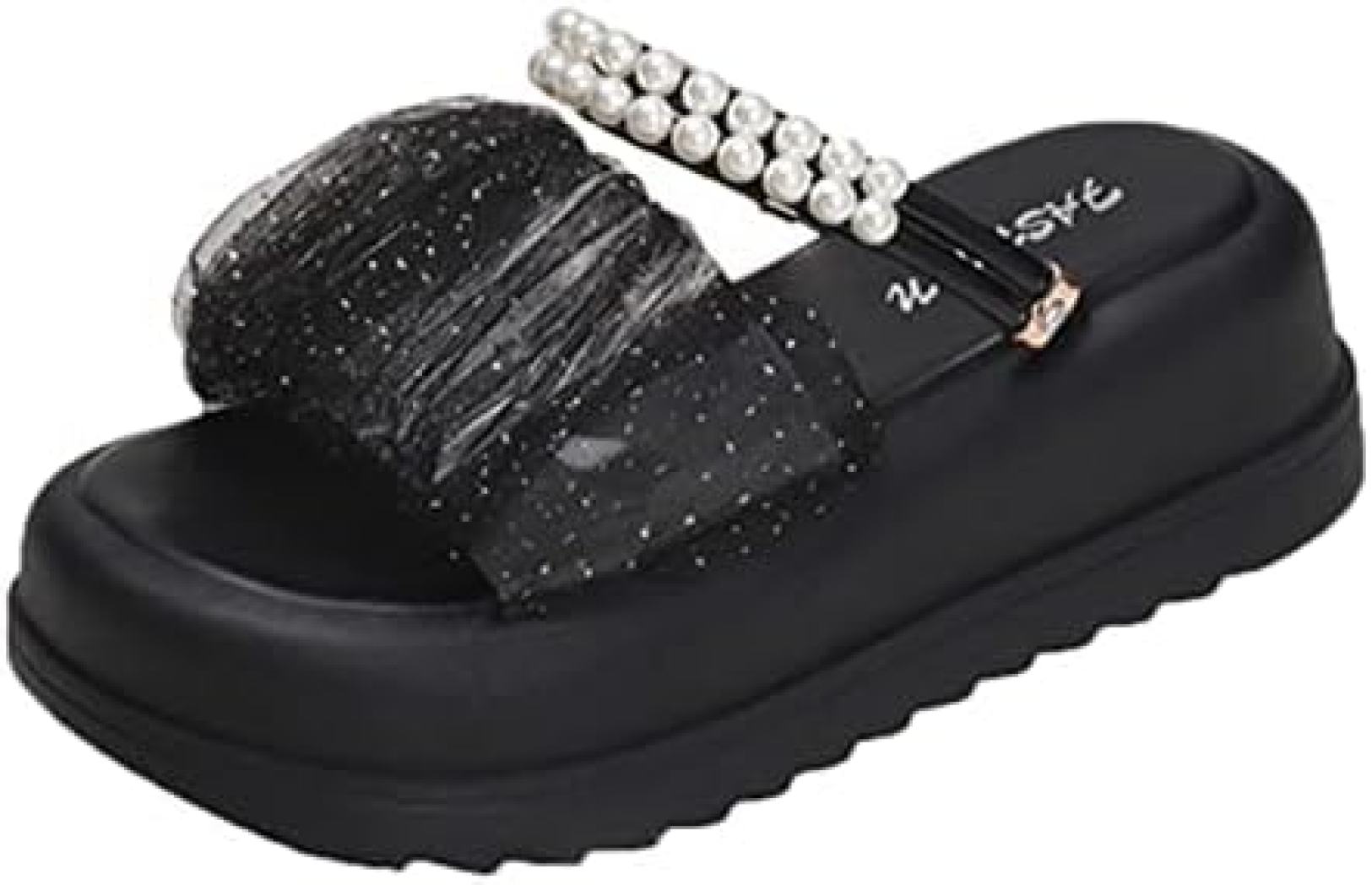 厚底 ミュール サンダル レディース 2way 家庭用スリッパ プラットホーム パール縞模様 好いたらしい 女子らしい グリッター 座布団性 ファションサンダル 軽さ 楽顎 通気 身たけ引き上げる パステル色の