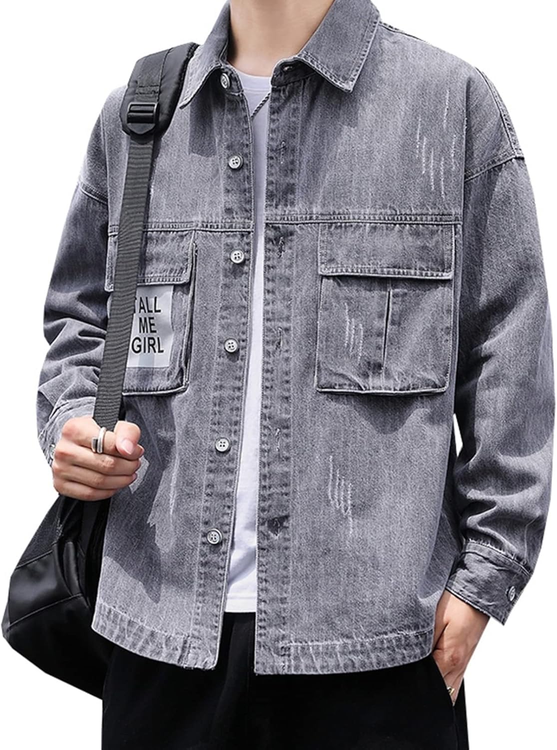 折り襟 ジャン デニムジャケット メンズ 春秋 ヴィンテージ かっこいい 着回し デニムコート ジージャン カジュアル お出かけ 通勤 通学 防風 防寒 ゆったり 大きいサイズ ウォッシュ加工 ブルー
