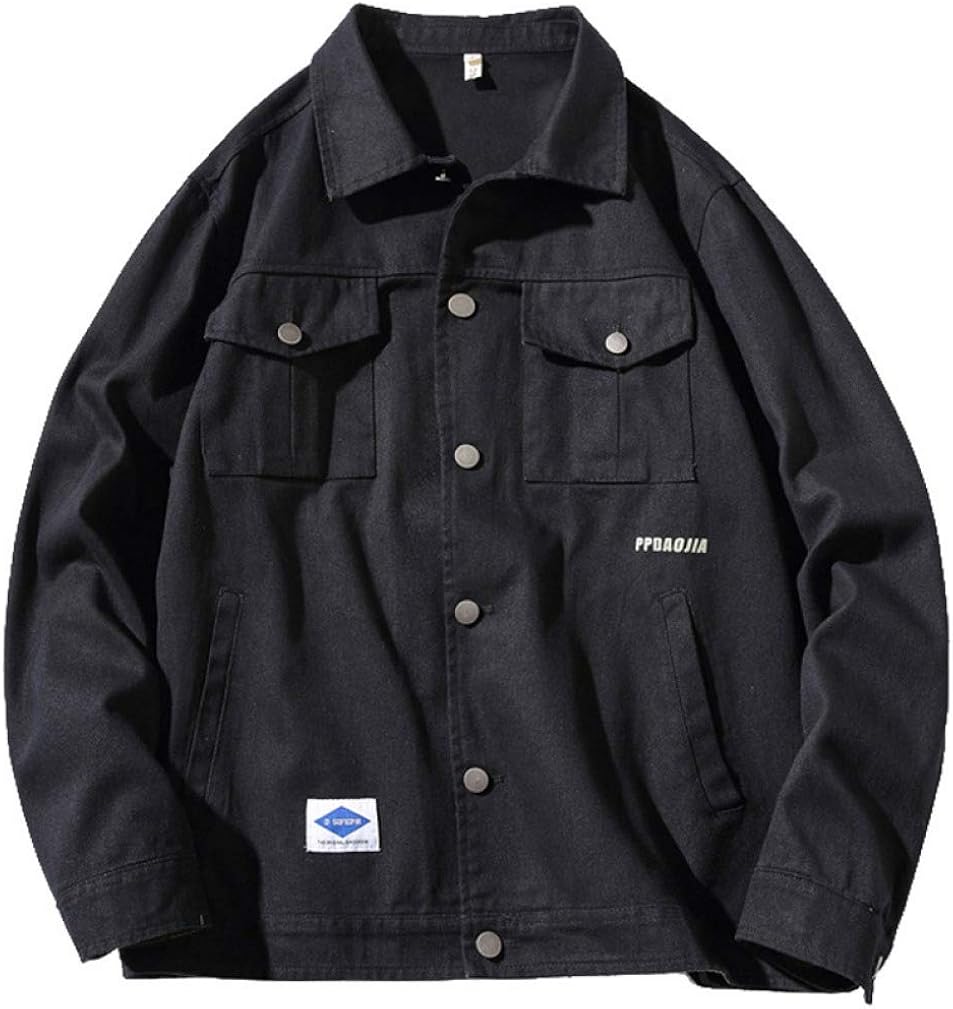 メンズ ジャン デニム 春秋 M-5XL 大きいサイズ ゆったり 開襟 ジャケット 長袖 ヒップホップ ストレッチ おしゃれ カジュアル カッコイイ 普段着 快適 防風 防寒 無地 迷彩 ブラック グ