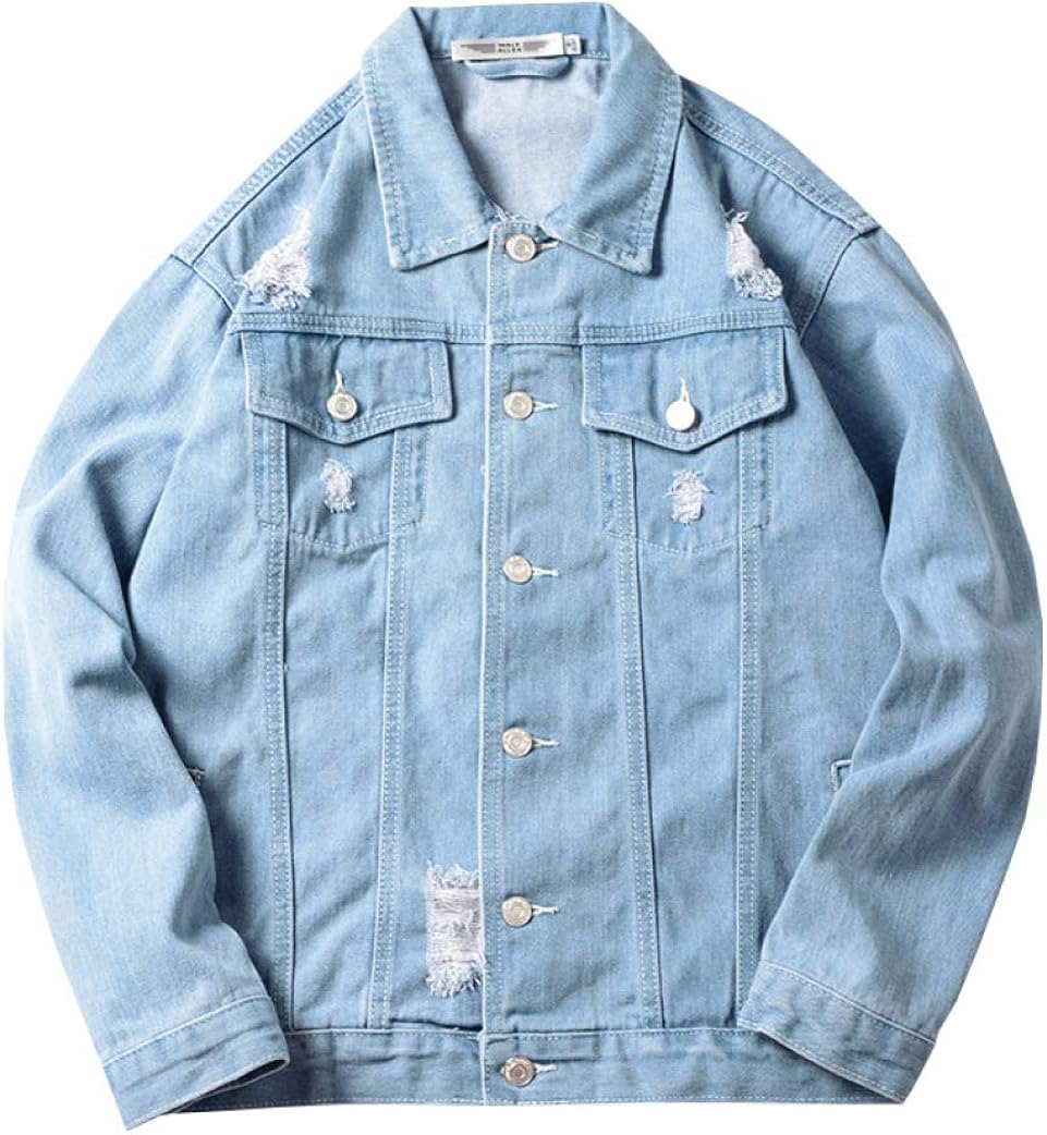 ジャン メンズ 春秋 大きいサイズ S-XXXL ショート丈 折り襟 デニムジャケット 長袖 薄手 ヴィンテージ風 防風 防寒 ストレッチ ゆったり 快適 おしゃれ ダメージ加工 無地 ジージャン ブ｜Libre777