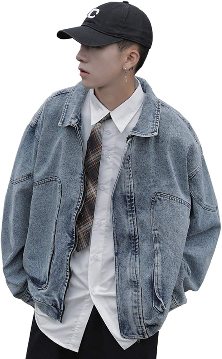 大きいポケット ジャン デニムコート メンズ 春秋 大きいサイズ ストレッチ ゆったり ファッション カッコイイ 合わせやすい 通勤 通学 お出かけ 防風 防寒 ジージャン ジャケット M-2XL