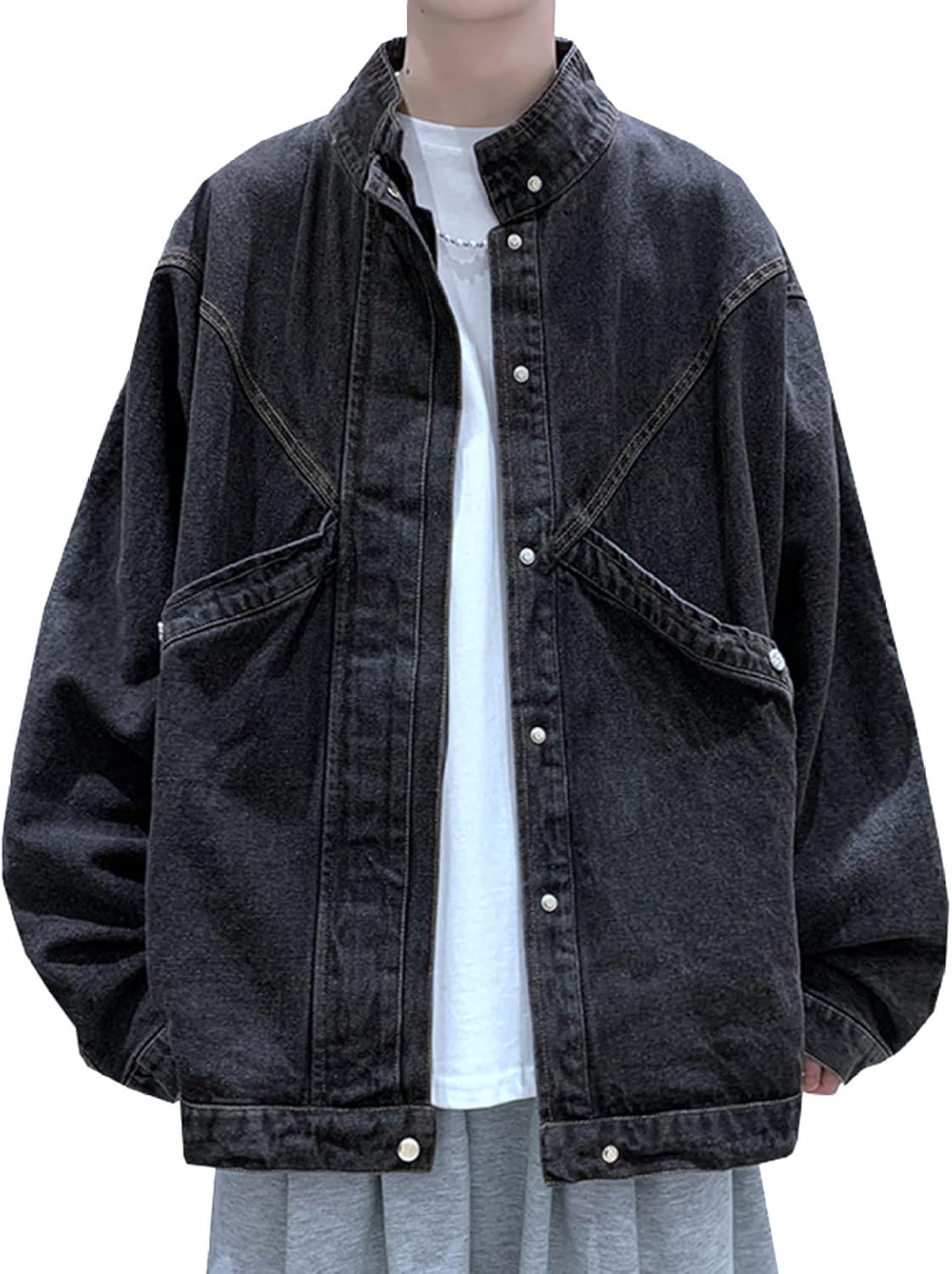 メンズ ジャン ジージャン 立ち襟 時間 防風 防寒 M-5XL 途轍も無い大いさ ゆったり ジーンズ上衣 アウター かっこいい 着回し 心地好い 通い 通学 お出かけ かっこ良い ウォッシュ処理 ブ メンズファッション-コート・ジャケット