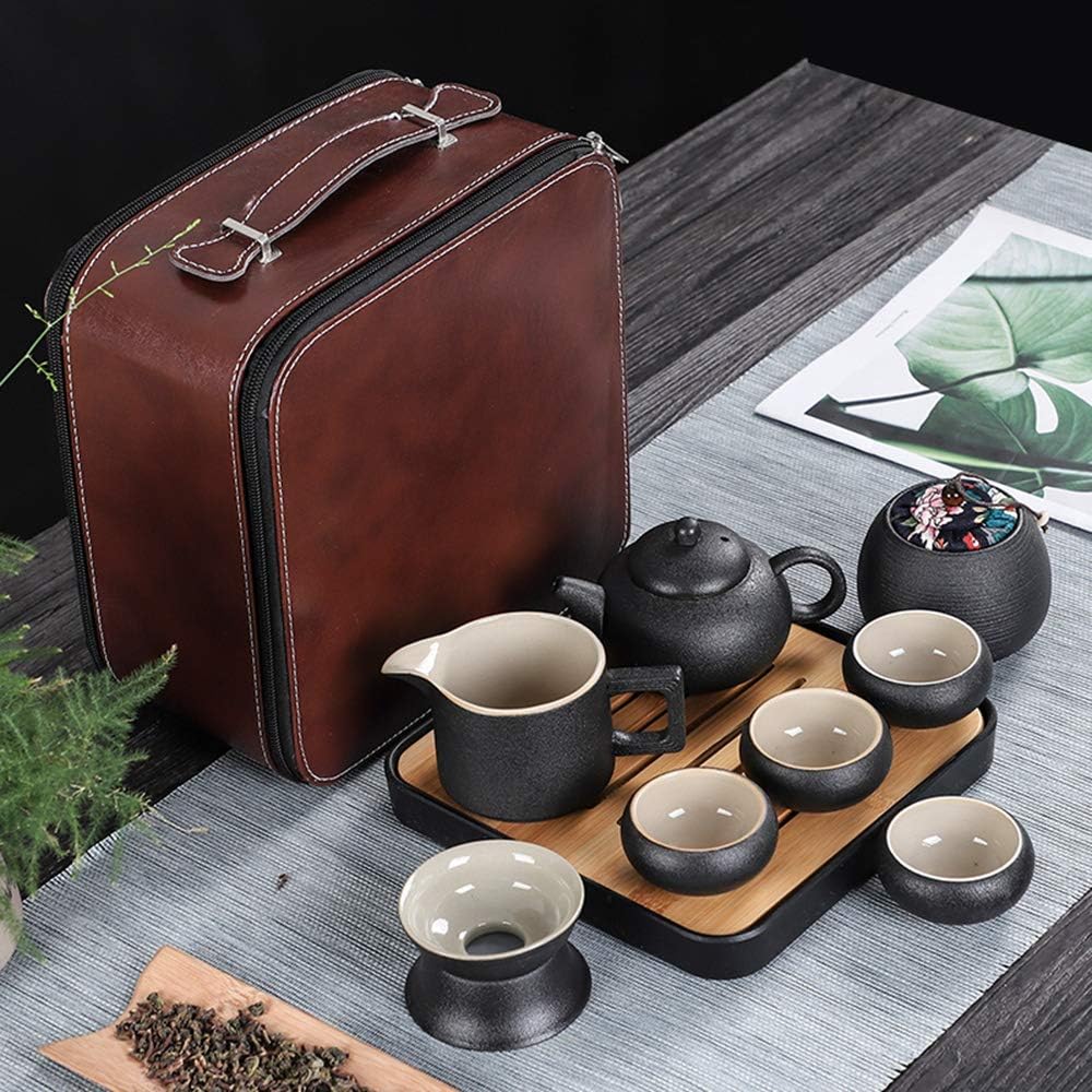 番茶器セット 急須 湯呑セット マルチ ティーセット 茶具セット 茶器 茶皿 茶器乾燥ティートレー 旅行ティーセットーカップシンプルな和風 陶器 ティーポット 中国茶器 茶器揃｜Libre777