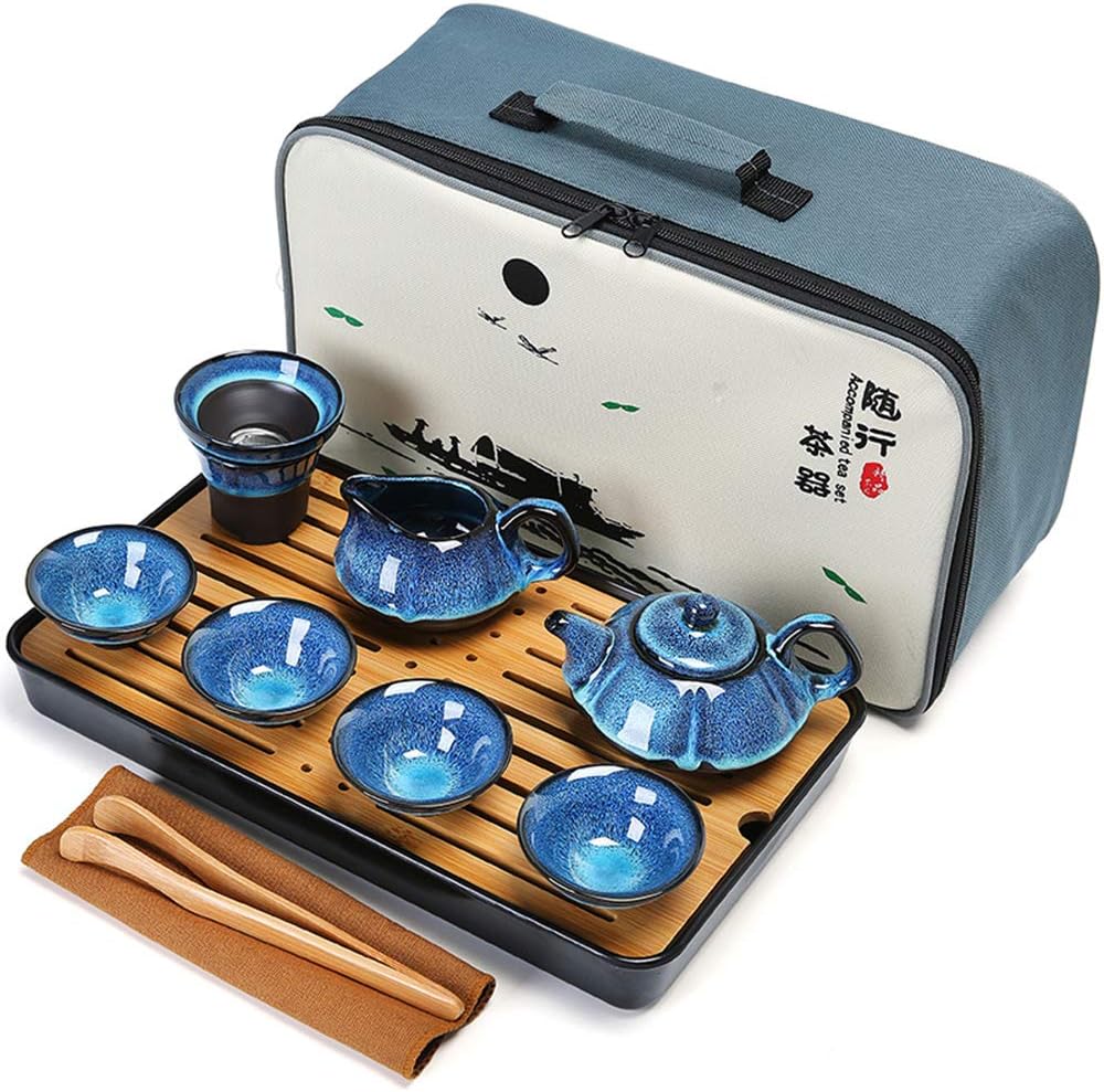 急須 湯呑み 仕かける ティーポット 茶器揃 陶磁茶具仕かける 茶器 茶皿 茶器かわき切る紅茶御盆 茶こし付き添い人 旅する お出かけ用 納める御徒面子付き添い人 和風急須 中国茶器-コーヒー・お茶用品