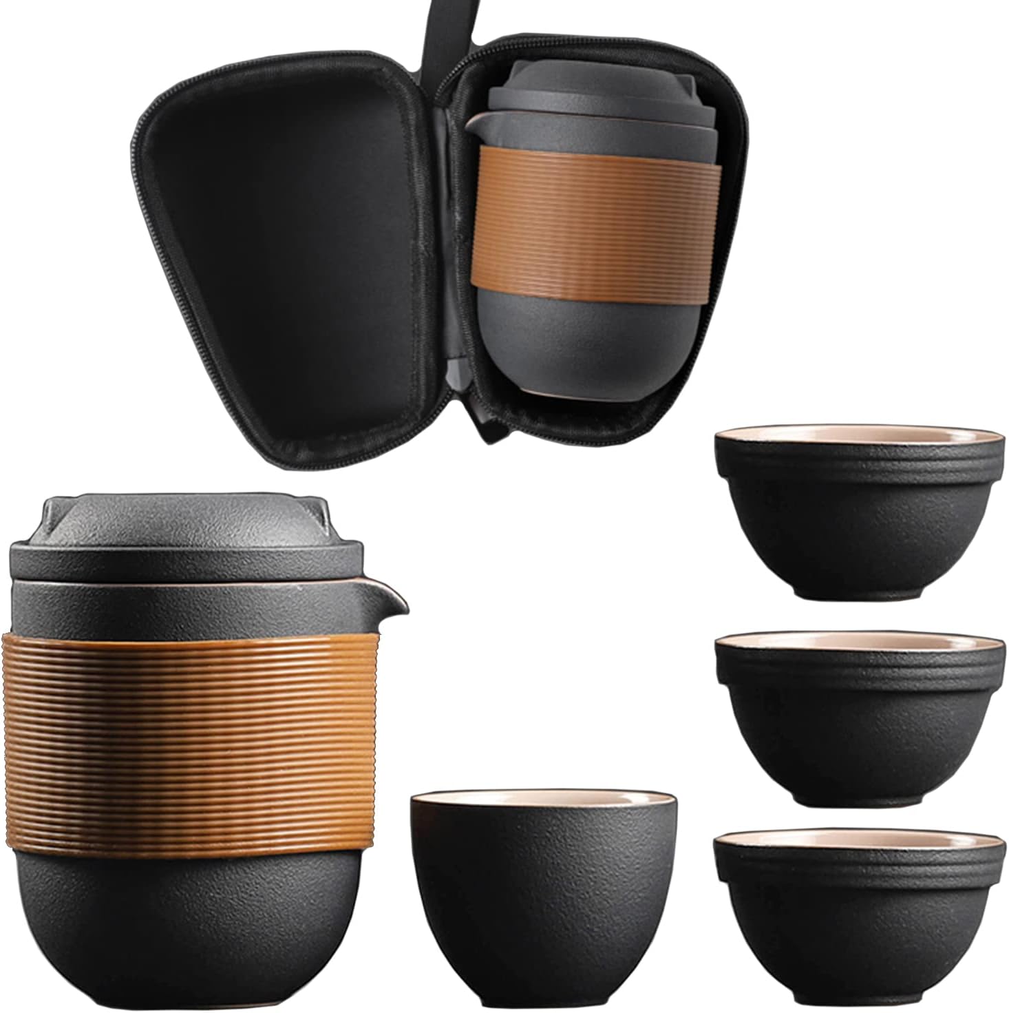 旅するティーセット ティーセット 急須 湯呑み仕かける 茶器仕かける 旅するティーセット 和風 持っていく急須 陶磁茶具仕かける 茶器揃 茶器 茶皿 茶器かわき切る紅茶御盆 茶こし付き添い人 旅する お出かけ用 納める御徒面子付き添い人 コーヒー・お茶用品-中国茶器-キッチン用品・食器・調理器具