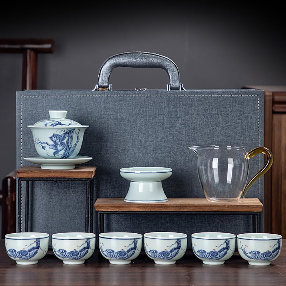 茶器仕かける ティーセット 湯呑み仕かける 格好のいい 差し上げ物 茶器 瀬戸もの製ティーセット 茶こし付き添い人 茶器揃 陶磁茶具仕かける 茶碗 旅するティーセット 中国茶器 一般受けの差し上げ物 キッチン用品・食器・調理器具-茶道具・湯呑・急須