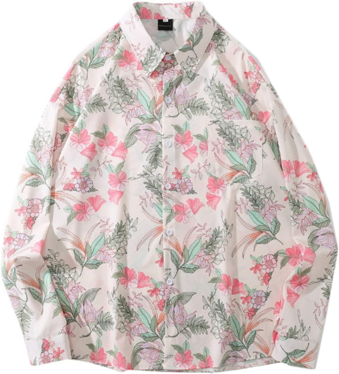 アロハシャツ カップル ビーチシャツ カジュアルシャツ ハワイアン ゆったり 総柄 花柄シャツ 長袖 日焼け止め おしゃれ 原宿風 柔らか 速乾 吸汗 通気性 軽量 胸ポケット 上着 男女兼用 花火大