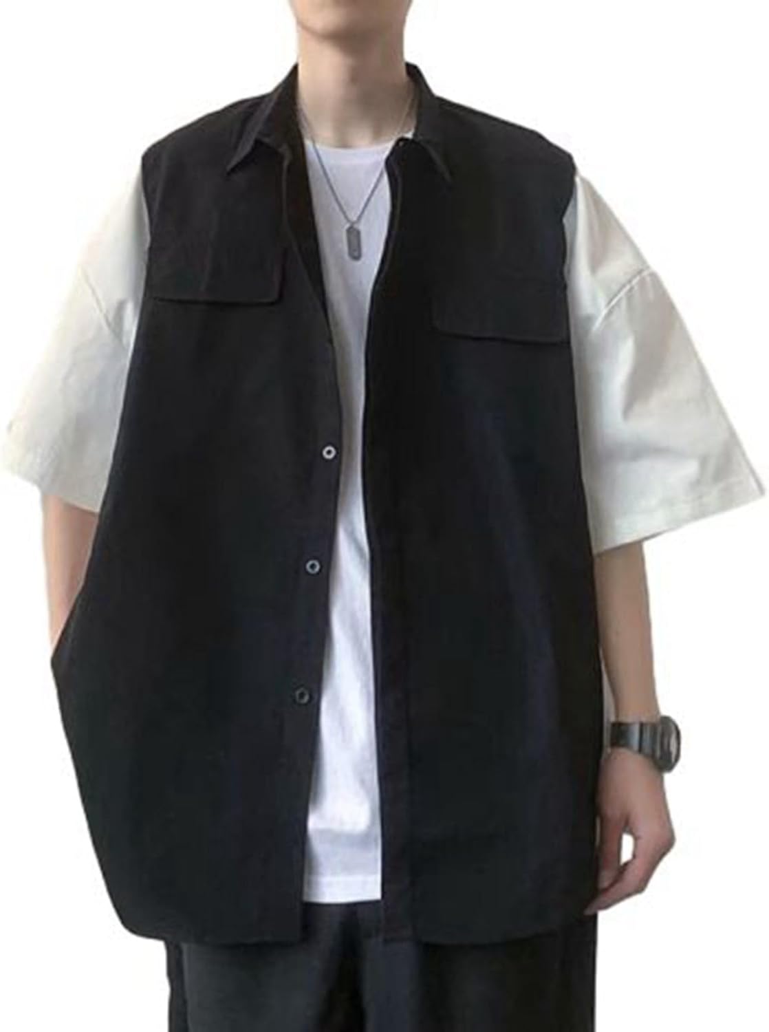 カジュアルシャツ メンズ 半袖シャツ 上着 開襟シャツ 軽量 アウター 夏服 ワークシャツ バイカラー 男性用シャツ ゆったり お洒落 カーゴシャツ 通勤 ストリート 大きいサイズ