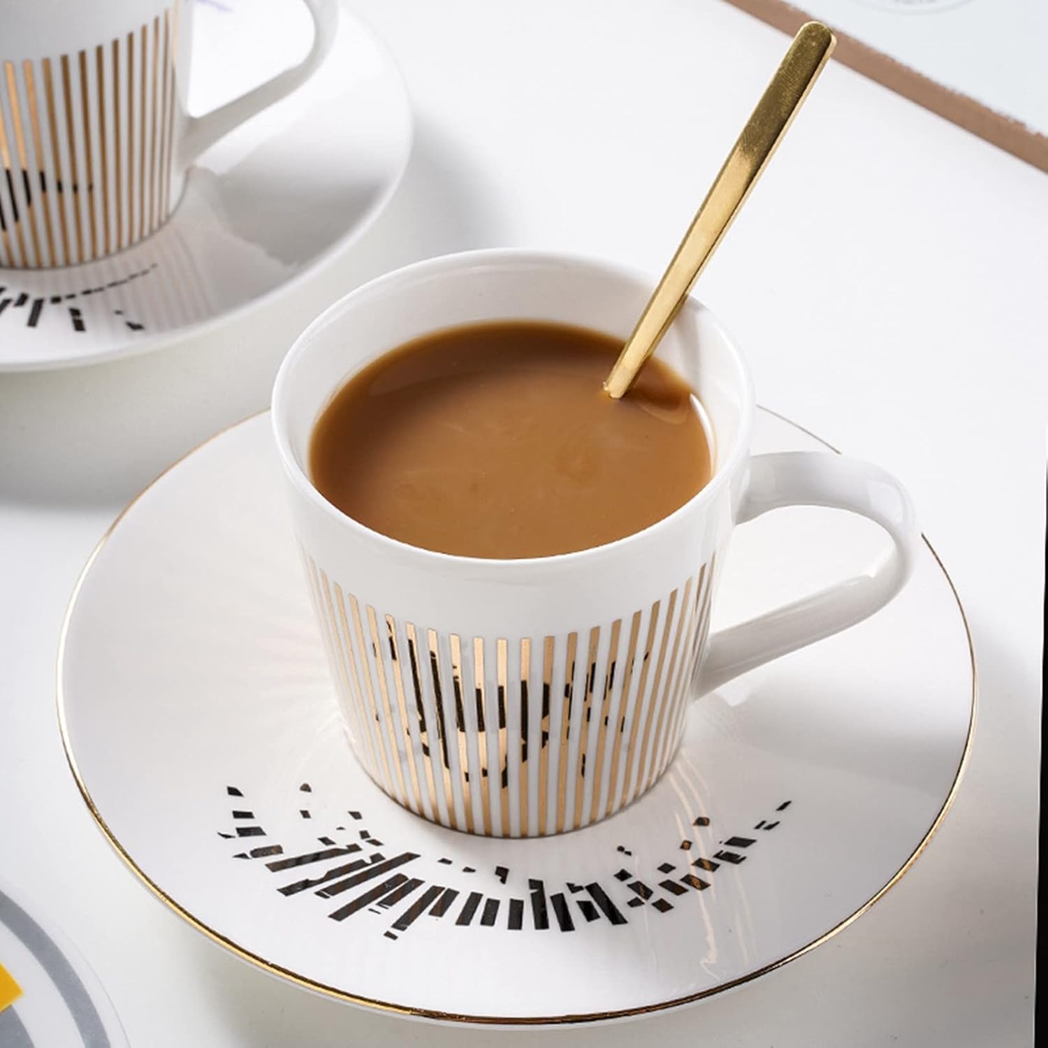 コーヒーカップソーサー ティーセット めっき調 1客仕かける 陶芸 食器 コーヒーマグ ドリンク優勝杯 ヨーロッパ風 日常 華燭の典 一緒になるお祝い 昼過ぎ紅茶 花茶 芸術茶 好いたらしい お客さん用 コーヒー・お茶用品-茶道具・湯呑・急須