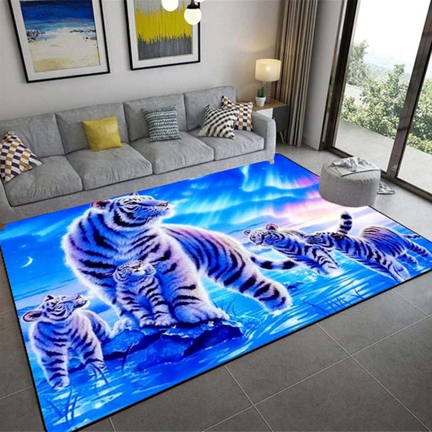 引っ敷き 矩形 200x300糎 虎柄 3D 個人的特徴 引っ敷き 洗い濯ぎ可 洗い濯ぎ分かりやすい 大きめ引っ敷き 引っ敷き オール時節 引っ敷き すべり止め 防音つや消し 吸水 パステル色の リビング 臥榻御部屋 リビン