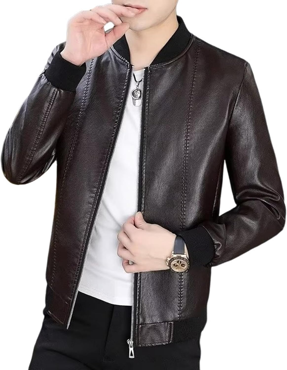 ライダース 革ジャン メンズ PUレザー 立ち襟 シングル 大きいサイズ 修身 シンプル ショート丈 かっこいい レザージャケット ブルゾン 春秋 防風 防寒 保温 撥水 カジュアル ビジネス 通勤|Libre777