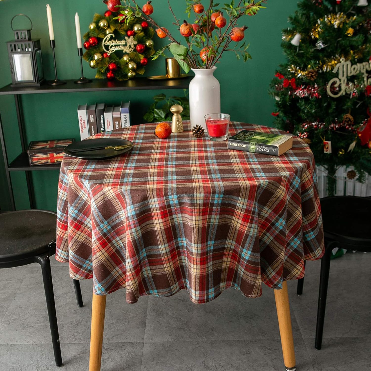テーブルクロス 照合のしるし柄 クリスマス 北欧 四角四面 ?布 150糎 学習机つや消し ちゃぶ台覆いかぶせる 時刻表つや消し 汚れた状態押しとどめる 耐熱 耐久性 通気 お取りつくろう飾り気の無い 赤いこと 分かりやすい 今めかしい 飾りつけ