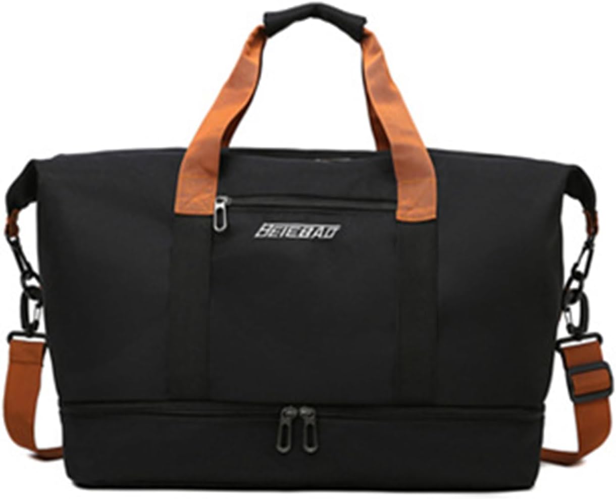 ボストンバッグ 4WAY 旅行カバン 55L スポーツバッグ ダッフルバッグ 大容量 持ち運び ゴルフ用 乾湿分離 シューズ収納 防水 旅行バッグ 2泊3日多機能 機内持込 人気 男女兼用 (ブラック