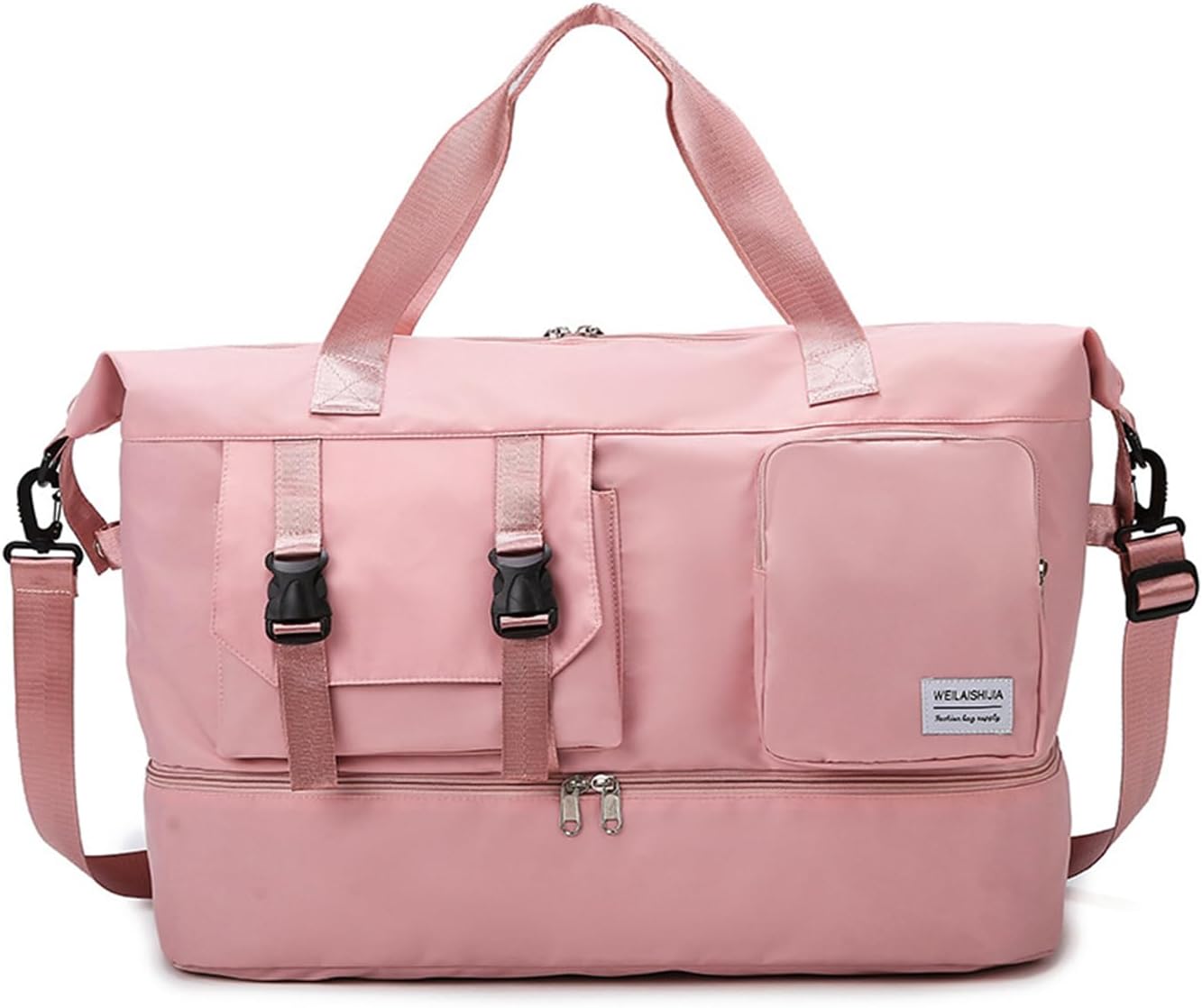 ボストンバッグ 4WAY スポーツバッグ ゴルフ用 旅行カバン 35L ダッフルバッグ 大容量 乾湿分離 シューズ収納 防水 旅行バッグ 持ち運び 2泊3日多機能 機内持込 人気 男女兼用 (ピンク)