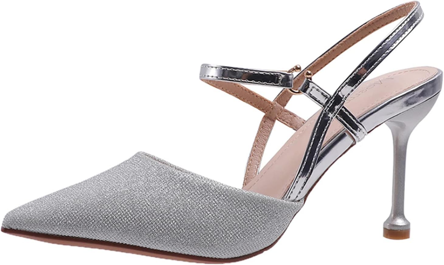 パンプス 痛くない 脱げない 歩きやすい 靴 ヒール ヒール8.5CM 黒 金 美脚 レディース 疲れにくい ポインテッドトゥ ハイヒール ピンヒール ストラップ キラキラ バックストラップ キャバ|Libre777