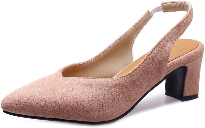 女性チャンキーヒールシューズパンプスポインテッドトゥスリングバックコンフォートファッションオフィスフォーマルドレスシューズ|Libre777