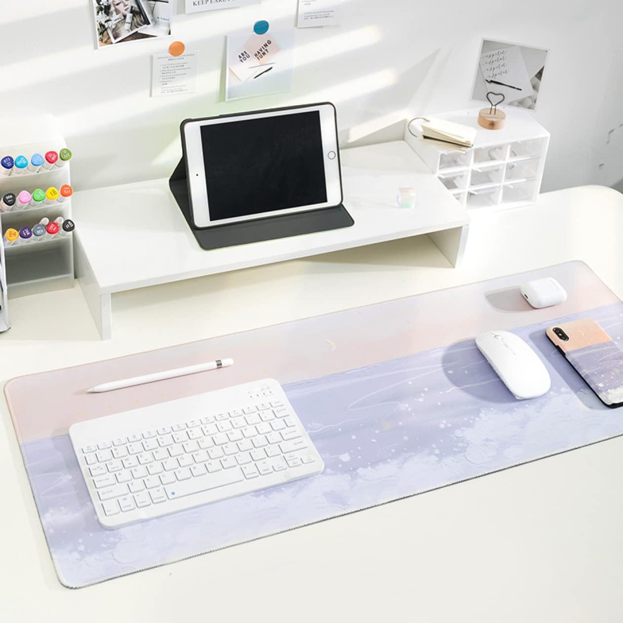 超大型 ゲーミングマウスパッド 防水 耐久性 デスクマット大型マウスパッド 厚さ 3mm 5mm 大型 デスクマット カラー 滑り止め おしゃれ 耐洗い表面 自由に操作できる 海 パープル 植物 25