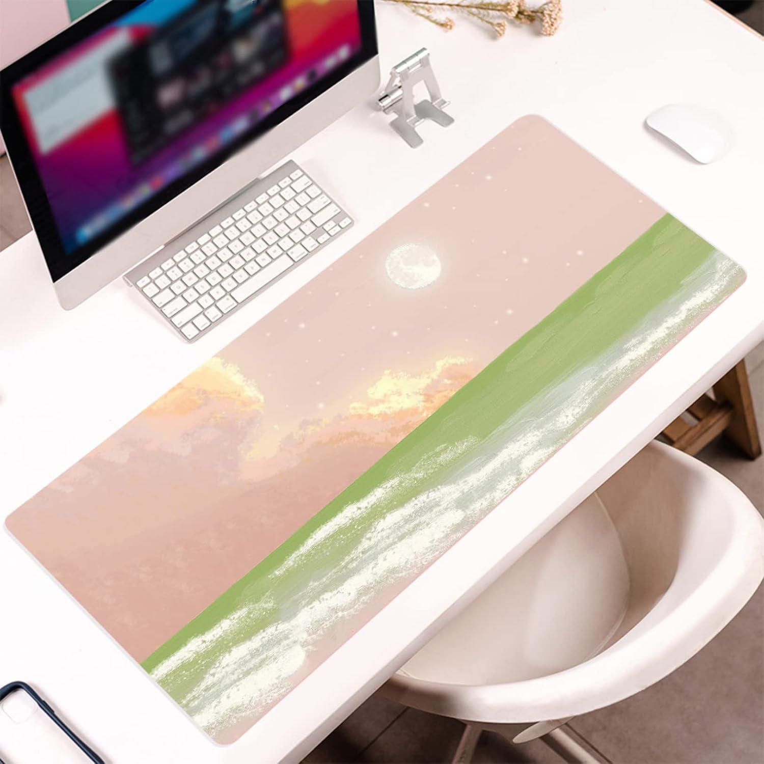超大型 ゲーミングマウスパッド 防水 耐久性 デスクマット 大型マウスパッド 大きいサイズ 大型 デスクマット カラー 滑り止め おしゃれ 耐洗い表面 1000*500mm 自由に操作できる 風景柄