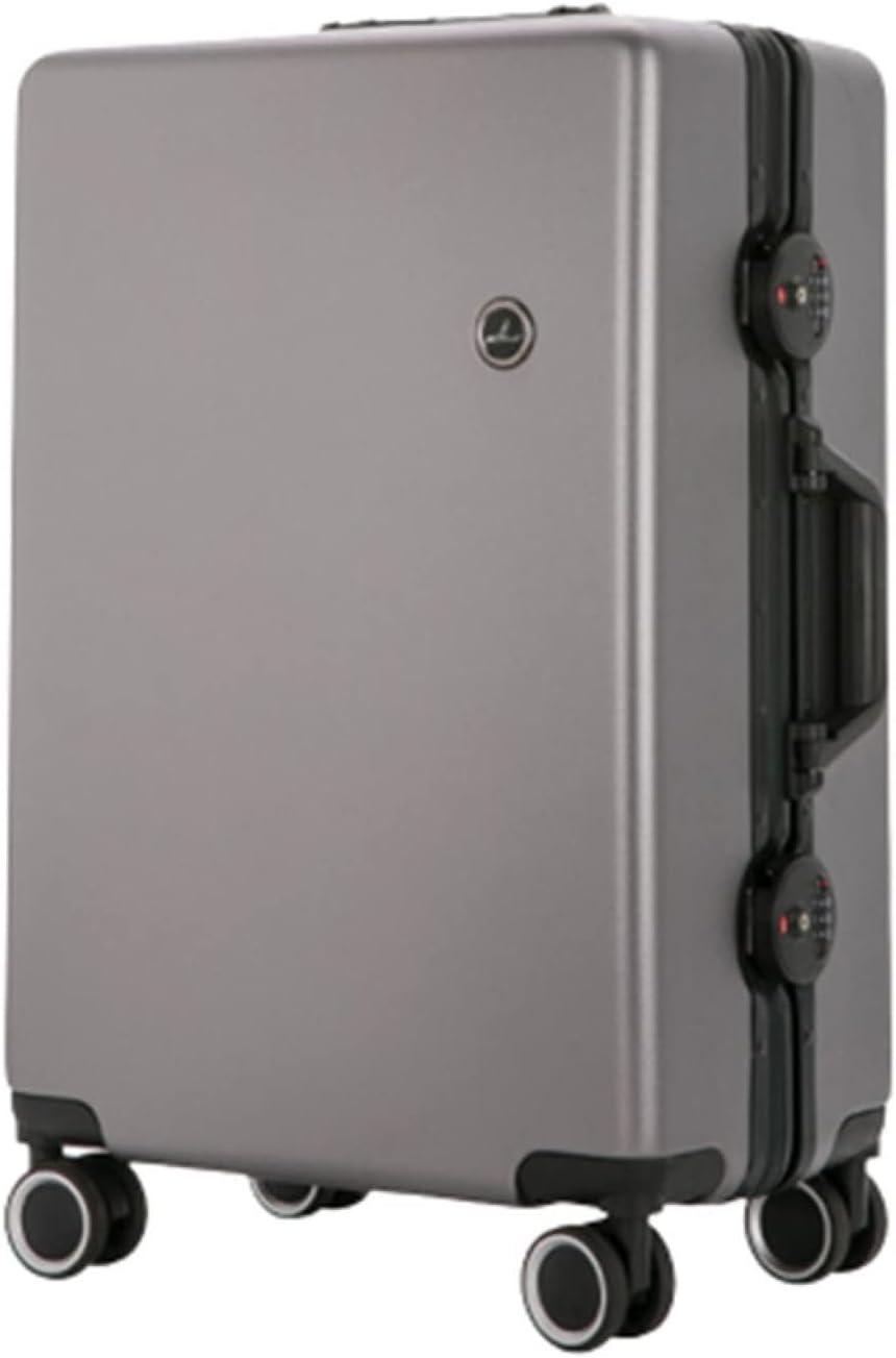 スーツケース キャリーケース 50L キャリーバッグ TSAロック搭載 アルミフレーム 超軽量 大容量 大型 耐衝撃 静音 ダブルキャスター 360度回転 ビジネス 旅行 出張 グレー Mサイズ（3-｜Libre777