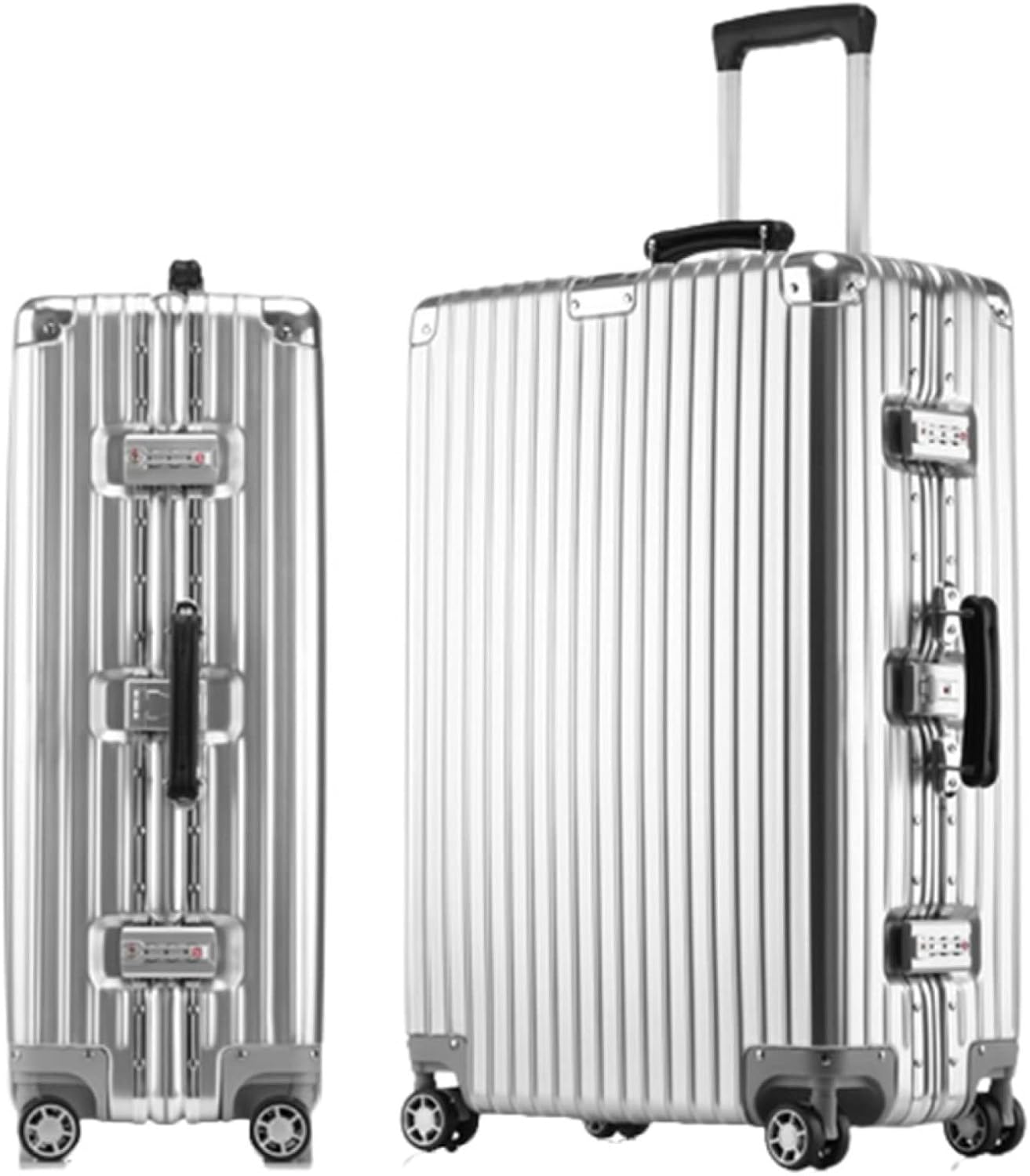 旅行バッグ 持ちはこび容れもの 65L キャリーバッグ 大電気容量 TSA鍵を掛ける積み上げる 軽銀枠組み 超軽さ 大型 耐衝撃 静音 ダブルキャスター 360度回転させる 商行為 出張 旅する しろがね色 L大いさ（6