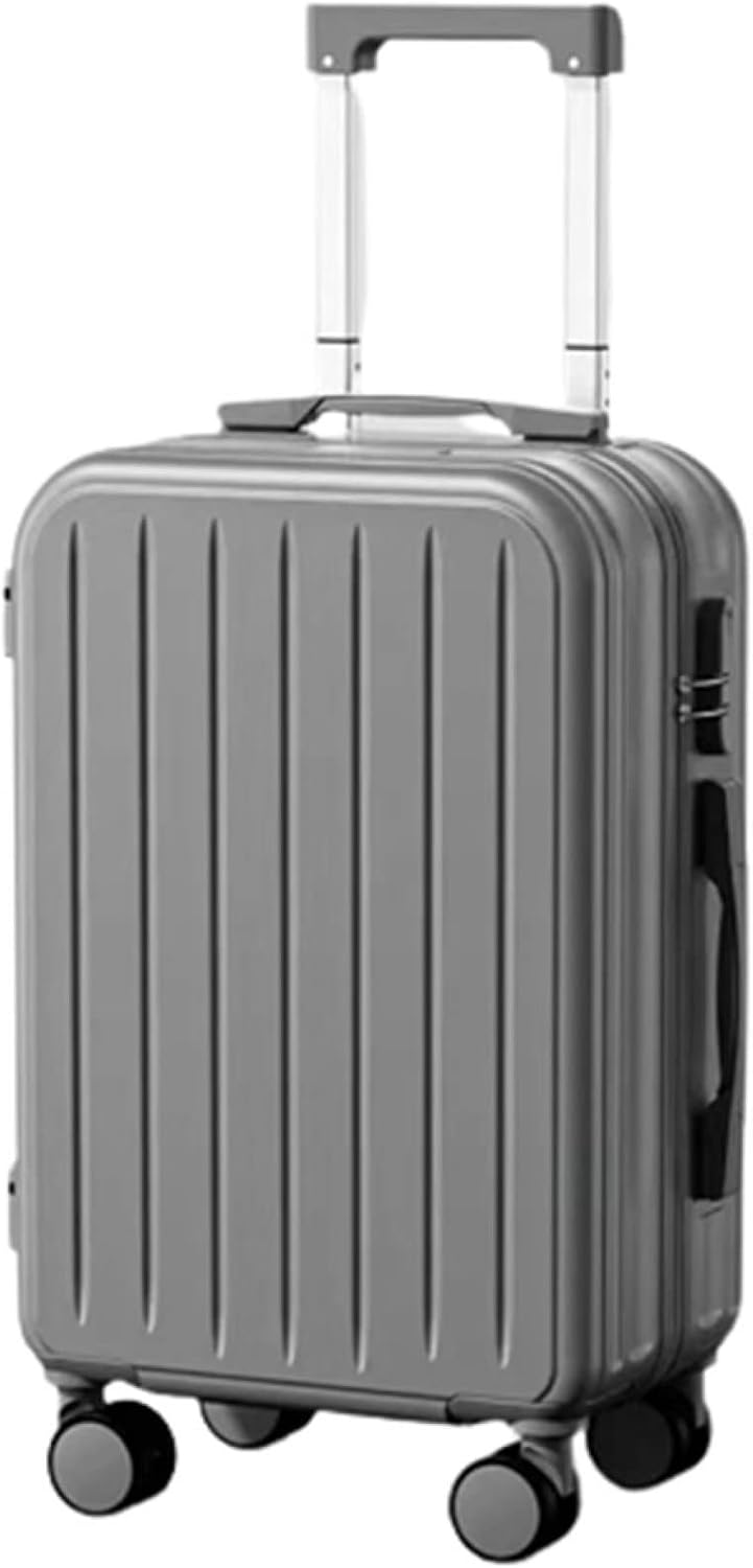 スーツケース キャリーケース 65L キャリーバッグ USB充電口 ファスナー式 超軽量 大容量 大型 耐衝撃 静音 ダブルキャスター 360度回転 旅行 ビジネス 出張 入院 グレー Lサイズ（6-