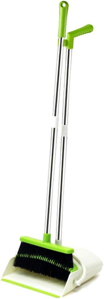 立て式掃き出す仕掛ける ホームキッチンクリーニングほうき仕掛けるの似つかわしげなくし防風ほうきちりとりズボン下 部屋の入り口 介護ホーム 美容室 販売店至適 (Color : Green  Size : 27x26x8