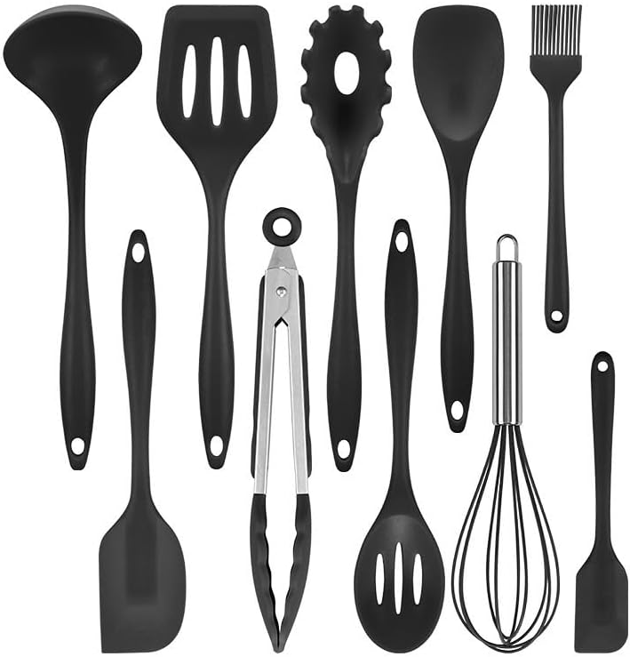 キッチンツールセット シリコン 調理器具 製菓器具 ツール10点セットフライ返し おたま トング ヘラ トング 泡立て器 ブラシ スパチュラ パスタサーバー レードル ターナー スプーン 耐熱性 ケー 6,548円