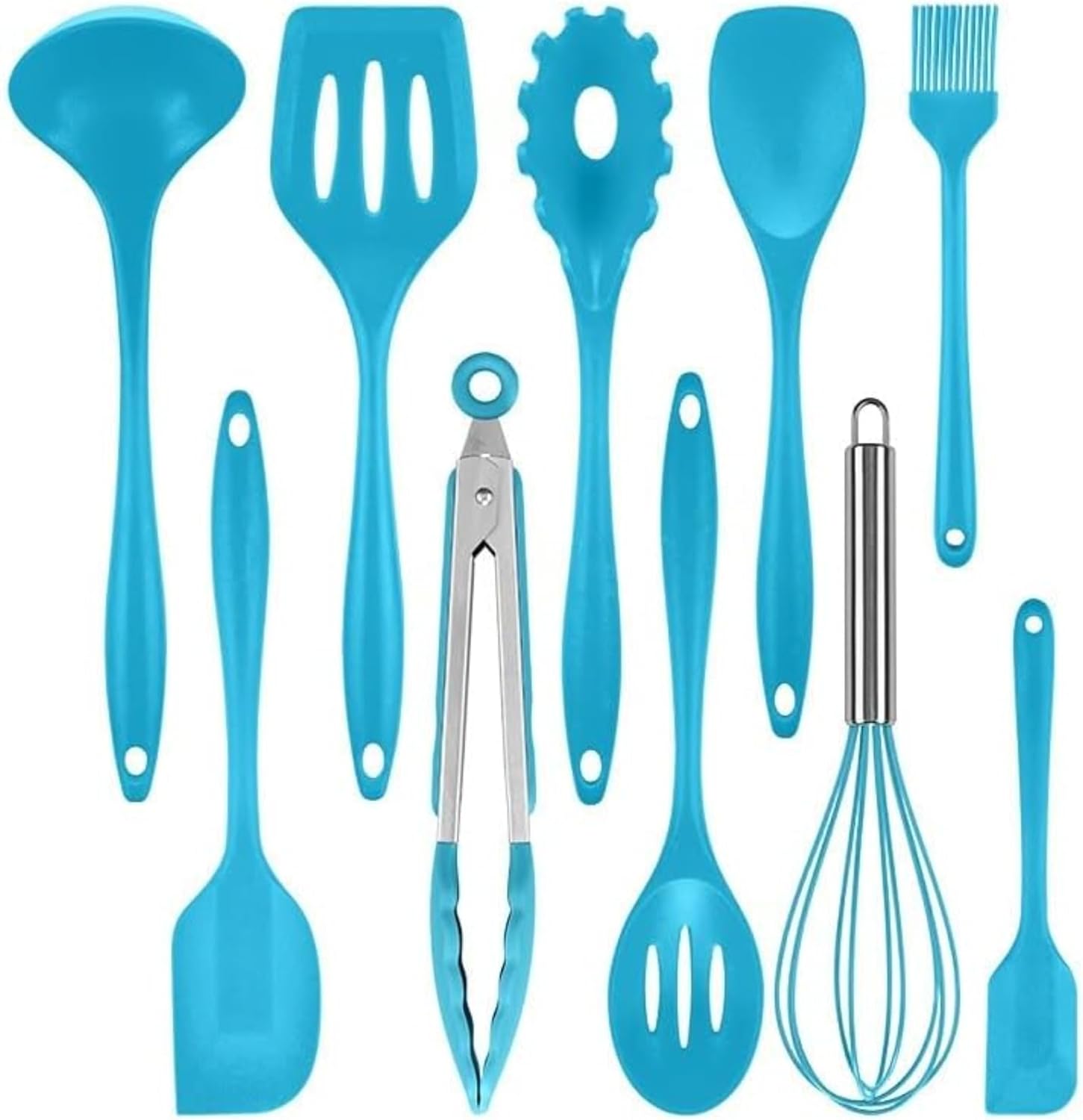 キッチンツールセット シリコン 調理器具 製菓器具 ツール10点セットフライ返し おたま トング ヘラ トング 泡立て器 ブラシ スパチュラ パスタサーバー レードル ターナー スプーン ベーキング