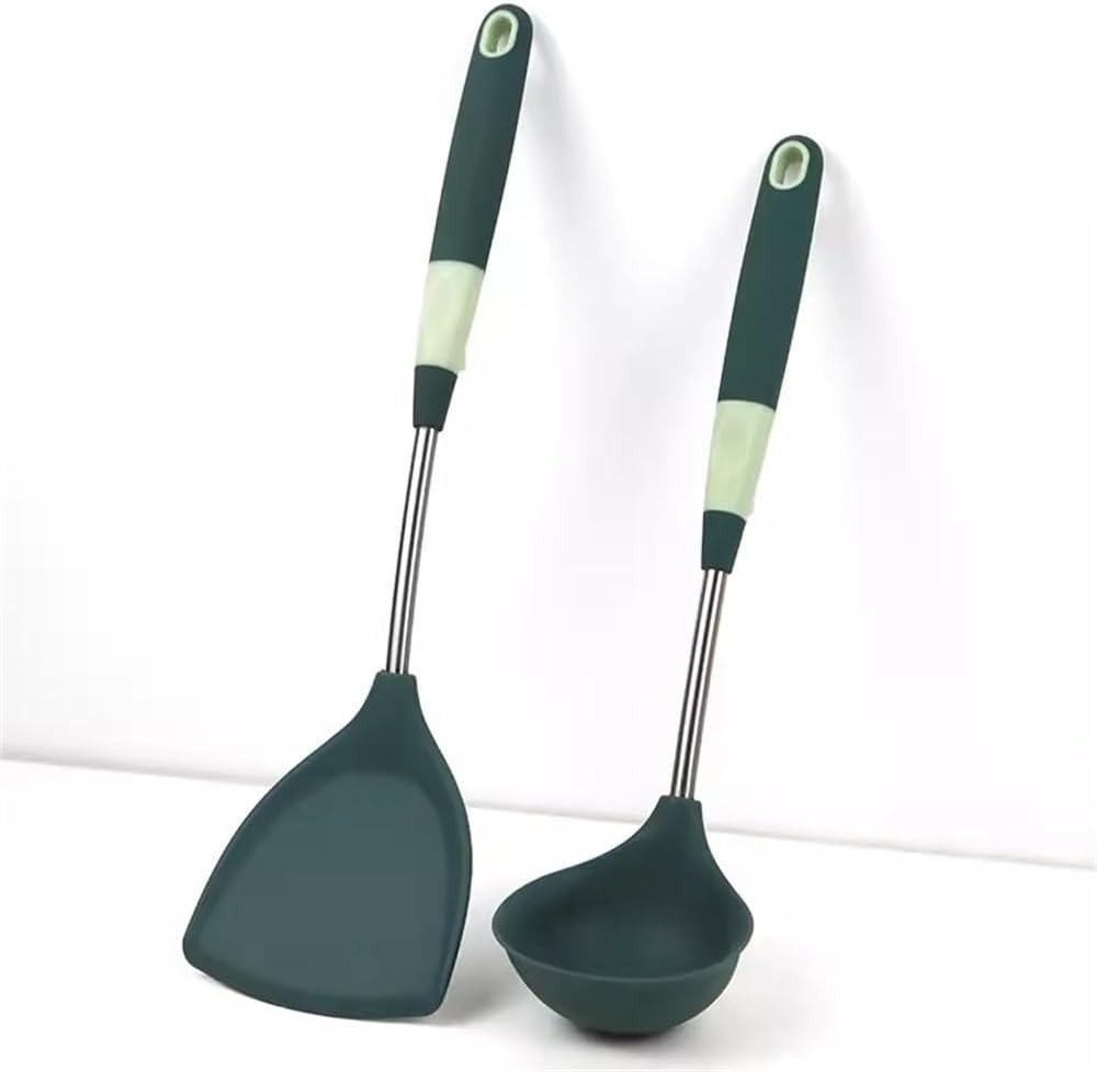 勝手もと物の具仕掛ける ロングハンドルスパチュラスプーンセットシリコンスープスプーンキッチン 製菓物の具 勝手もと属具 調理器具・製菓器具-調理器具