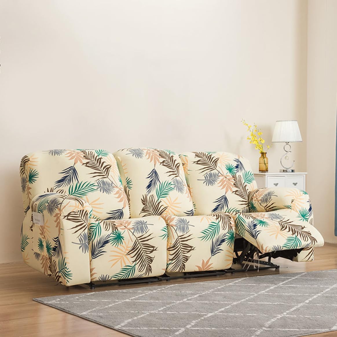 伸ばすこと 1 2 3 人掛け リクライニング女性議長 長椅子覆いかぶせる リクライニングチェアカバー  185*210 上滑り打ちきり 姿勢衣嚢付き添い人 電動リクライニングソファーカバー -3人掛け 黄色