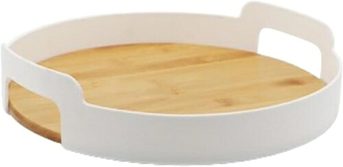 木製トレイ 丸型お盆 和風モダンデザイン カフェ・ティー用トレー 天然木使用 北欧風シンプル キッチン小物 フルーツ盛り付け 業務用/家庭用兼用 軽量で丈夫 おしゃれなランチトレイ 茶道具セット対応