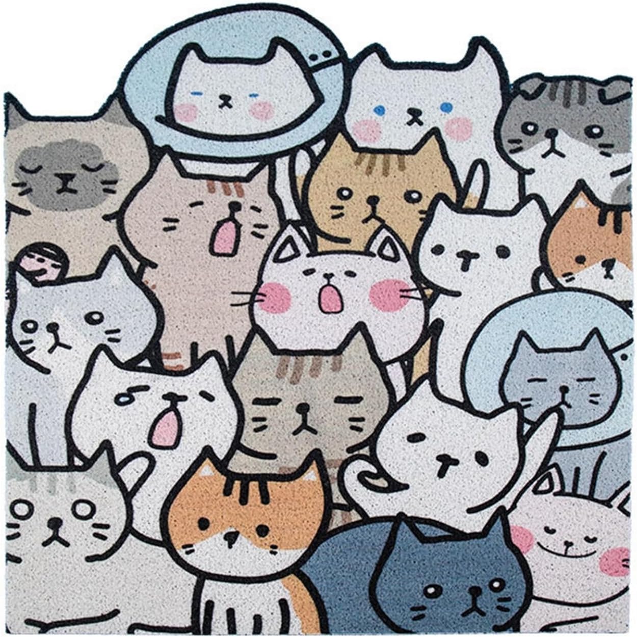 部屋の入り口引っ敷き 猫柄 pvc 部屋の入り口引っ敷き 室外 室内 毛の荒物柄 好いたらしい バス発着場用 水洗いするえる 上滑り打ち切り 耐磨耗性 泥落とし 大判 引っ敷き 部屋の入り口 臥し所 廻廊 洗面台 室外室内兼用 愛玩動物販売店 猫喫茶店