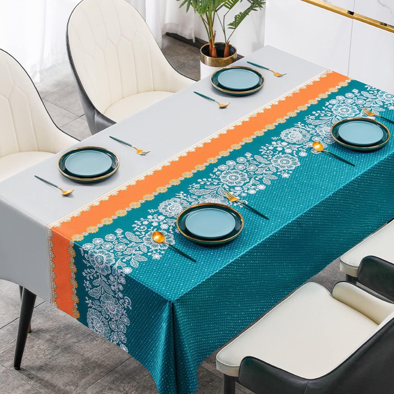 時刻表掛け テーブルクロス 撥水 ビニール Table Cloth 時刻表覆いかぶせる 洗える 今めかしい 汚れにくい 北欧 長机 色つや 矩形 100*160糎 四角四面 晩ご飯 机 新緑 雨合羽