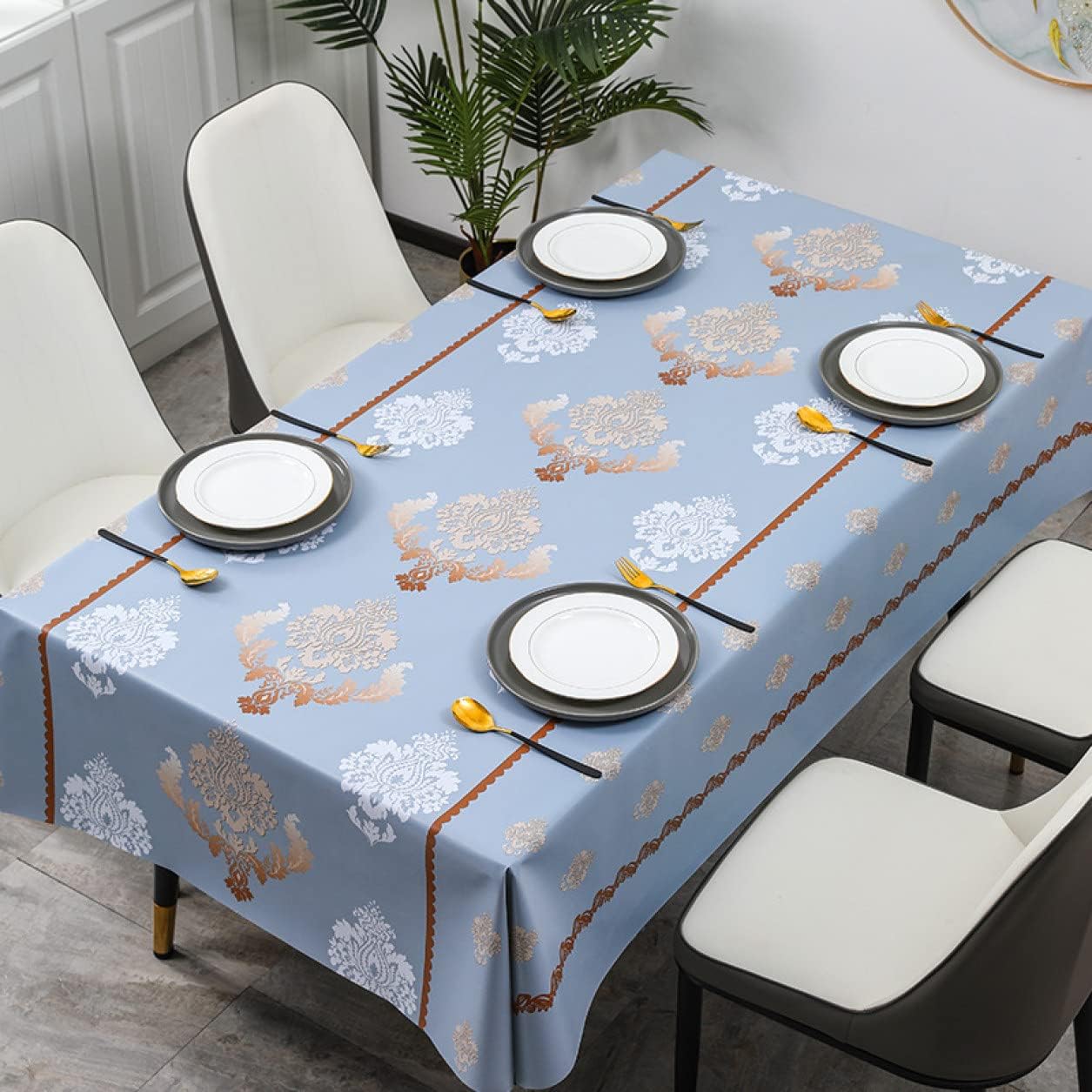 時刻表掛け テーブルクロス 撥水 ビニール Table Cloth 時刻表覆いかぶせる 色つや 洗える 今めかしい 汚れにくい 北欧 長机 矩形 四角四面 晩ご飯 机 新緑 雨合羽 120*170糎