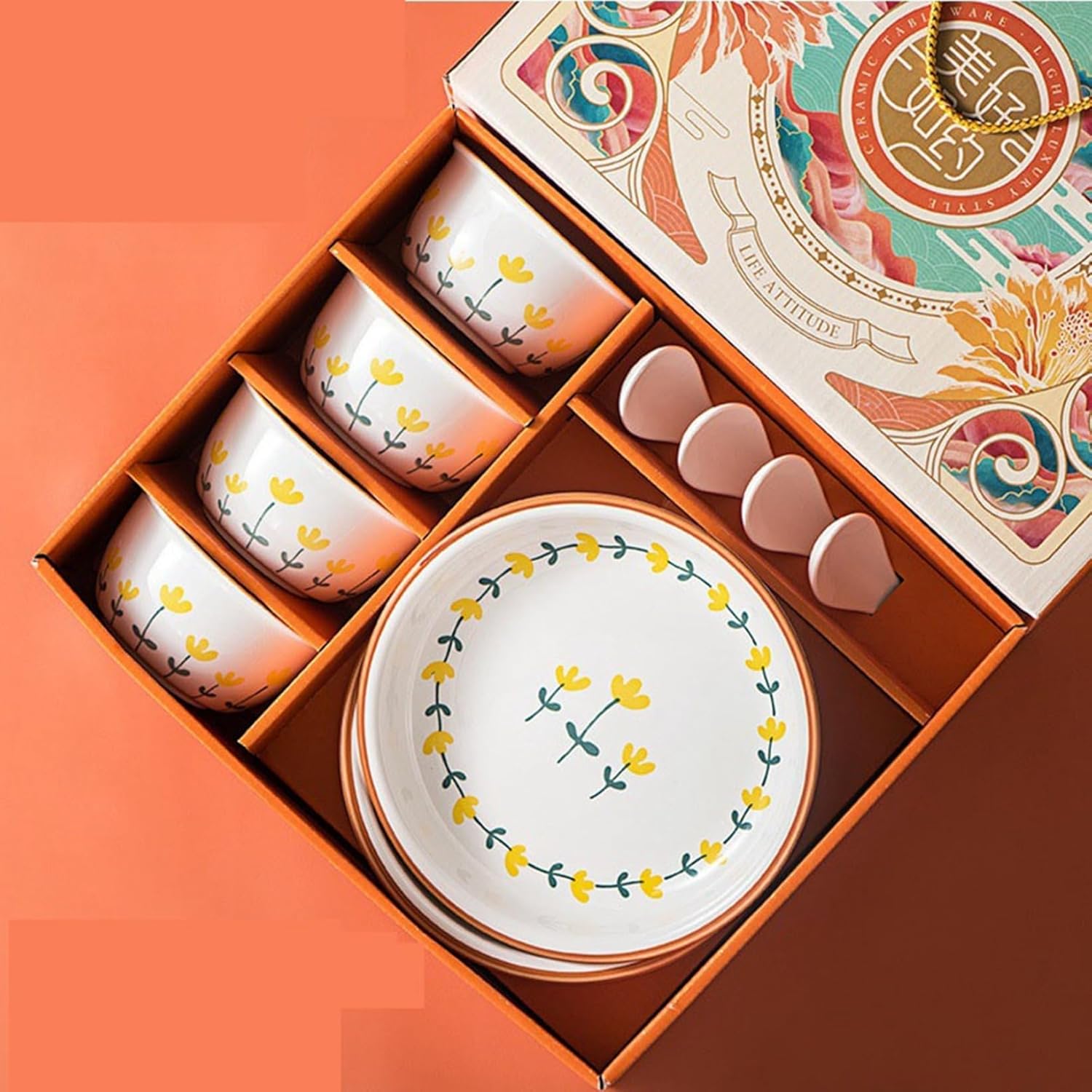 窯つづり　西庵　茶碗　小皿　湯呑み　トレー　お箸　5点セット 250526 窯つづり 西庵 茶碗 小皿 湯呑み トレー お箸 5点セット 250526