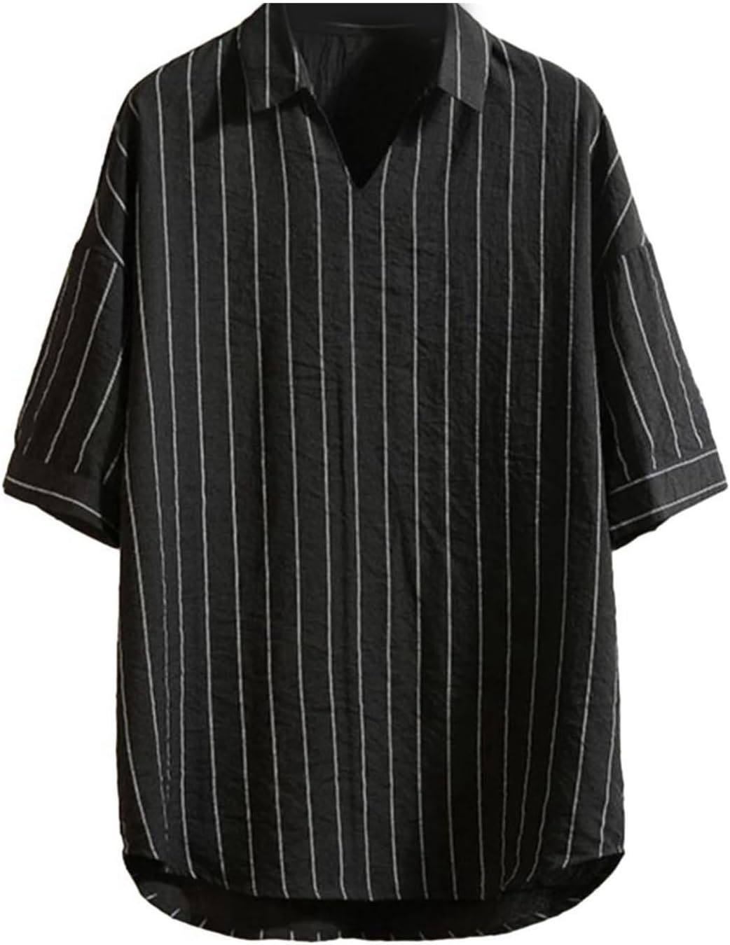 メンズ tシャツ ヘンリーネック ストライプ 半袖 ゆったり シンプル カジュアル アウトドア 折り襟 オフィス 男性用 トップス 通気速乾 カッコイイ ストリート 春夏服